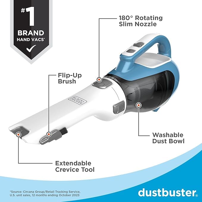 BLACK+DECKER dustbuster AdvancedClean Handheld Vacuum Cordless, Compact Home and Car Vacuum with Crevice Tool, Rotating Nozzle and Charging Station, Large Dust Bowl (CHV1410L) Customer Review BLACK+DECKER dustbuster AdvancedClean Handheld Vacuum Cordless, Compact Home and Car Vacuum with Crevice Tool, Rotating Nozzle and Charging Station, Large Dust Bowl (CHV1410L) - Customer Photo 1