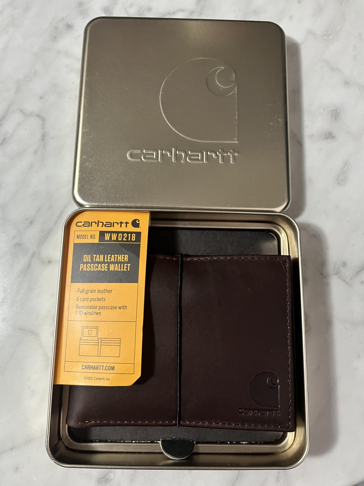 Carhartt Men's Durable Oil Tan Leather Wallets, Available in Multiple Styles - Customer Photo 1