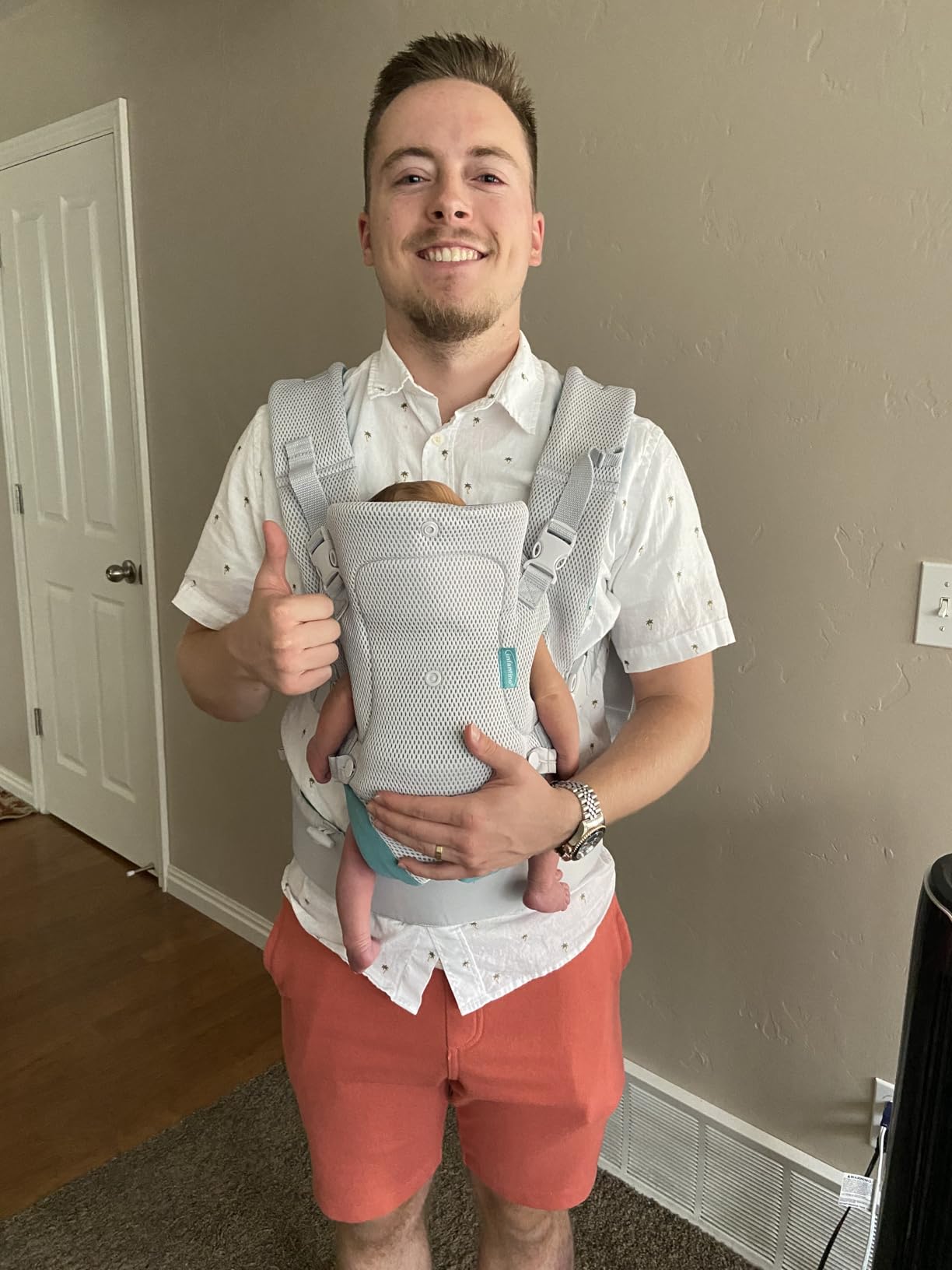 Infantino Flip 4-in-1 Convertible Baby Carrier, Adjustable, Ergonomic Babywearing, Registry Essential, Baby Carrier for Newborn to Toddler, Gray Customer Review Infantino Flip 4-in-1 Convertible Baby Carrier, Adjustable, Ergonomic Babywearing, Registry Essential, Baby Carrier for Newborn to Toddler, Gray - Customer Photo 2
