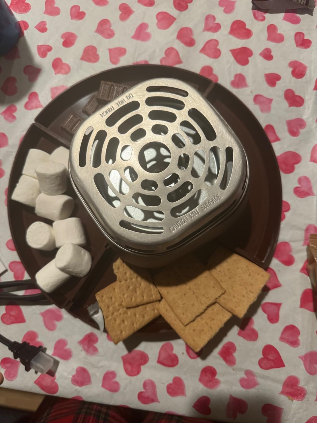 Nostalgia Tabletop Indoor Electric S'mores Maker - Smores Kit With Marshmallow Roasting Sticks and 4 Trays for Graham Crackers, Chocolate, and Marshmallows - Movie Night Supplies - Brown Customer Review Nostalgia Tabletop Indoor Electric S'mores Maker - Smores Kit With Marshmallow Roasting Sticks and 4 Trays for Graham Crackers, Chocolate, and Marshmallows - Movie Night Supplies - Brown - Customer Photo 3