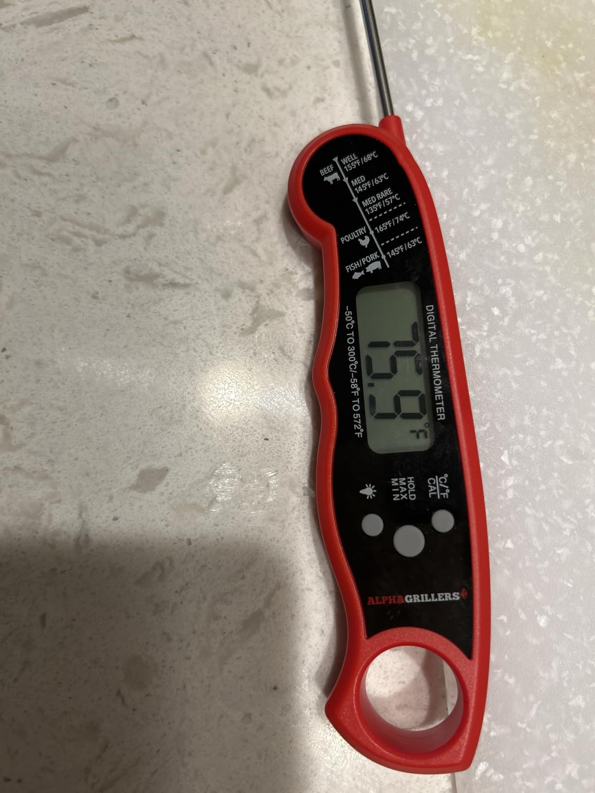 Alpha Grillers Meat Thermometer Digital - Instant Read Food Thermometer for Cooking and Grilling Stocking Stuffers for Men Gifts for Men Customer Review Alpha Grillers Meat Thermometer Digital - Instant Read Food Thermometer for Cooking and Grilling Stocking Stuffers for Men Gifts for Men - Customer Photo 4