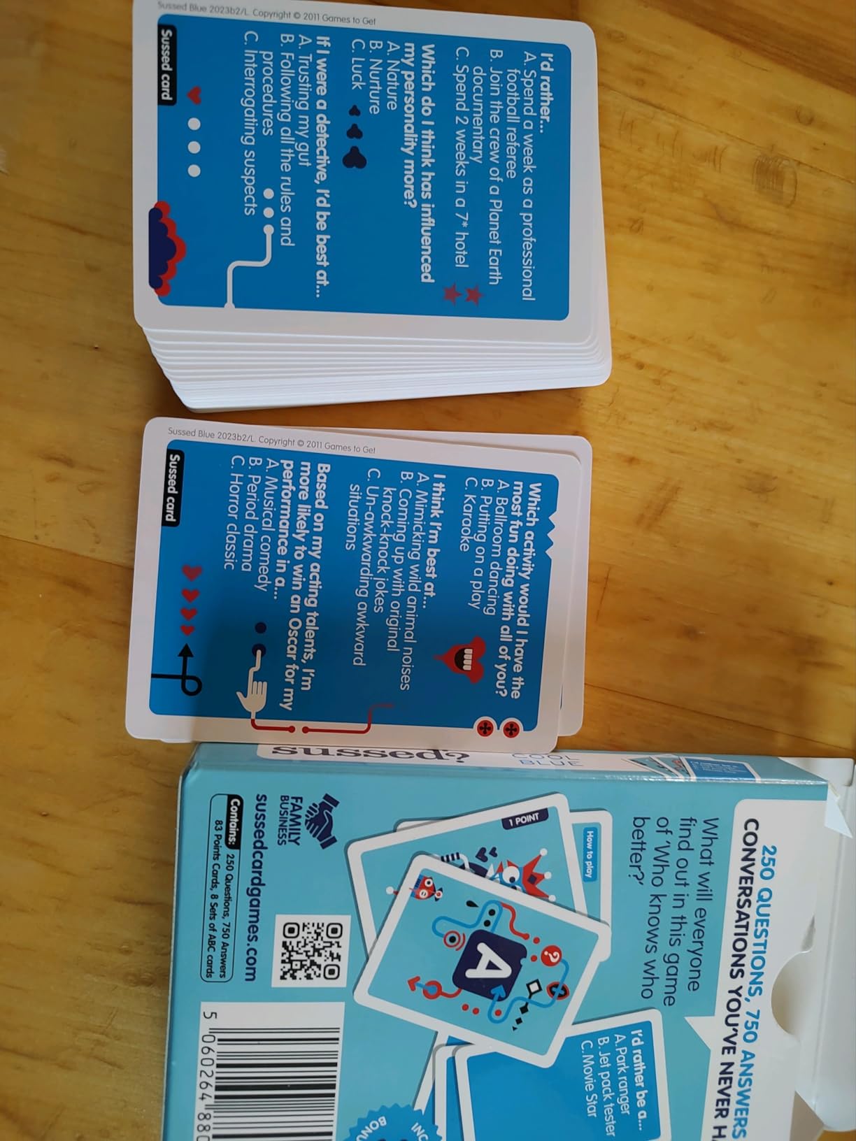 SUSSED The Wacky 'What Would You Do?' Card Game - Stocking Stuffer for Teens, Boys, Girls - Social Fun for Kids Ages 10+ & Adults - Great Conversation Starter - Cool Blue Deck - Customer Photo 1
