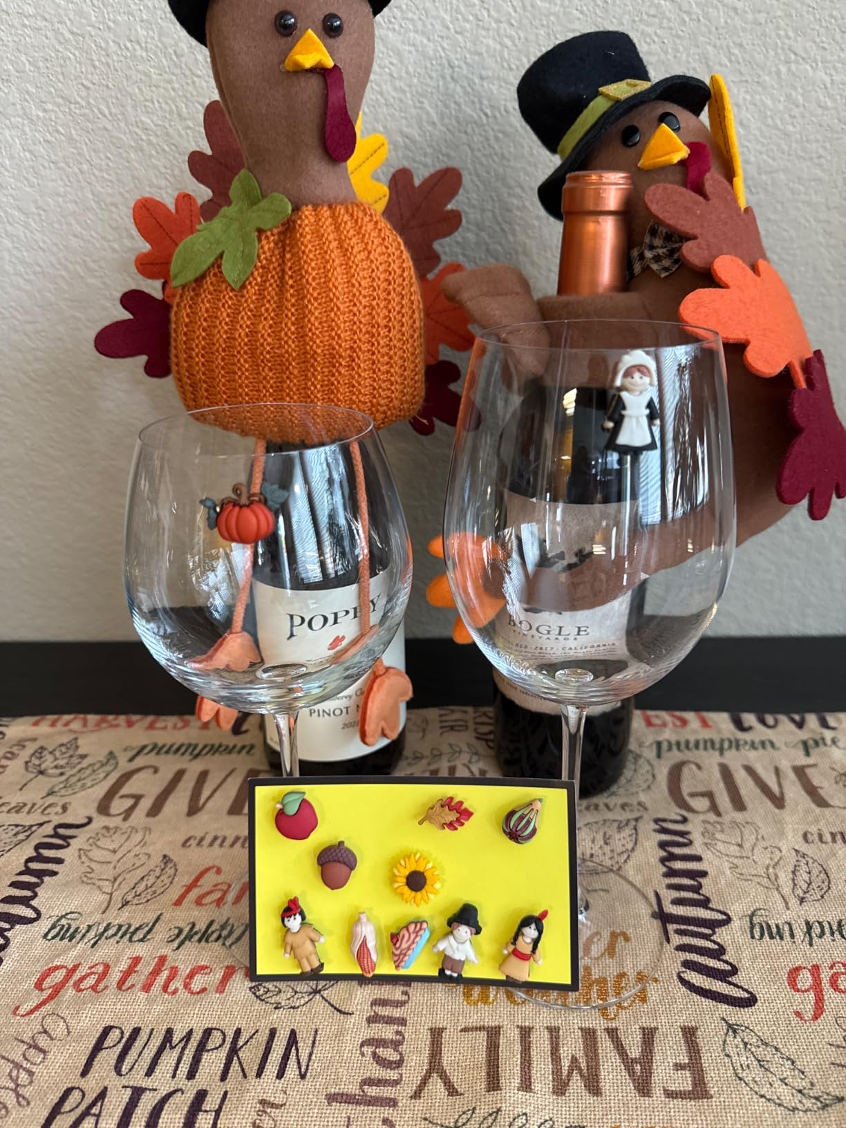 Simply Charmed Thanksgiving Magnetic Wine Glass Charms - Set of 12 Cute Drink Markers for Stemless Glasses, and More - Great Thanksgiving Hostess Gift for the Host That Wants to Elevate Their Party Customer Review Simply Charmed Thanksgiving Magnetic Wine Glass Charms - Set of 12 Cute Drink Markers for Stemless Glasses, and More - Great Thanksgiving Hostess Gift for the Host That Wants to Elevate Their Party - Customer Photo 1