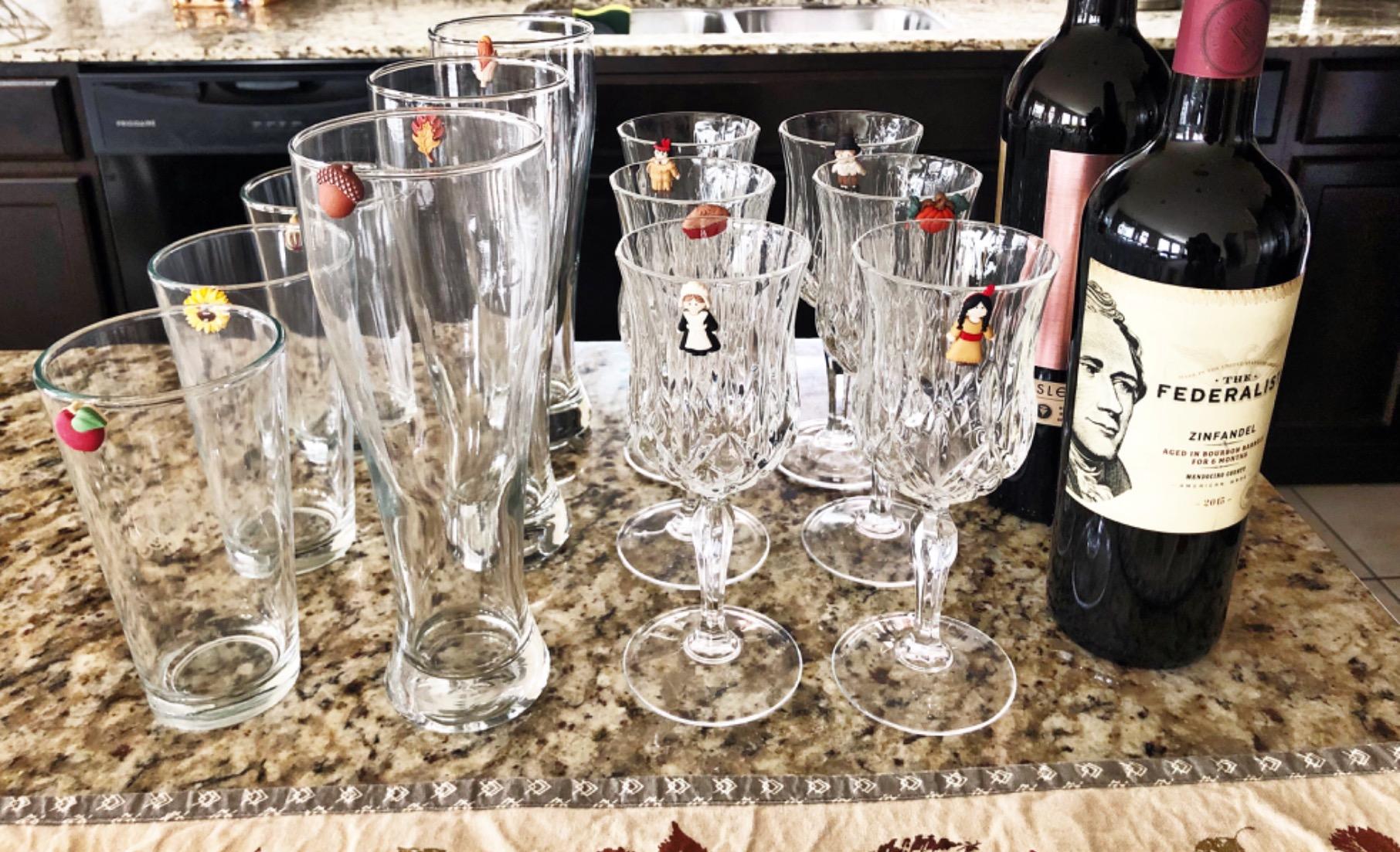 Simply Charmed Thanksgiving Magnetic Wine Glass Charms - Set of 12 Cute Drink Markers for Stemless Glasses, and More - Great Thanksgiving Hostess Gift for the Host That Wants to Elevate Their Party Customer Review Simply Charmed Thanksgiving Magnetic Wine Glass Charms - Set of 12 Cute Drink Markers for Stemless Glasses, and More - Great Thanksgiving Hostess Gift for the Host That Wants to Elevate Their Party - Customer Photo 2