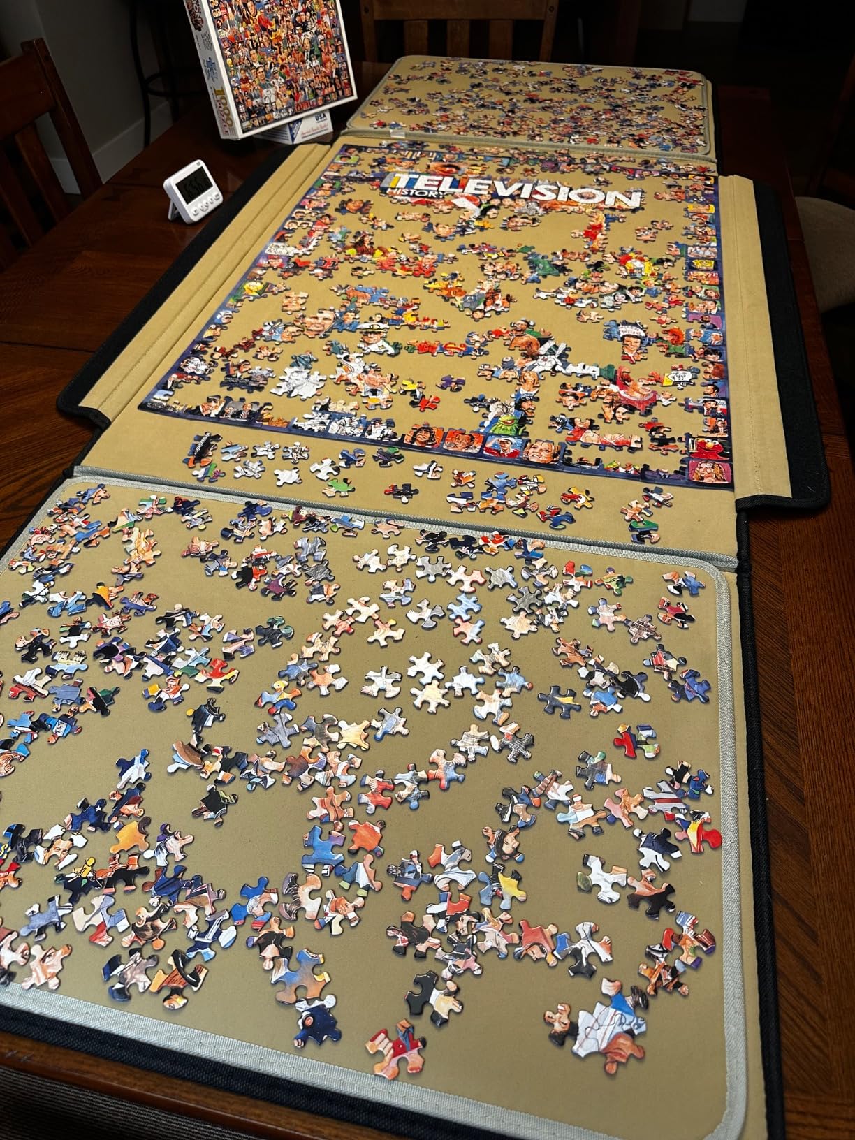 Bits and Pieces Portapuzzle Portable Puzzle Board 1500 Pieces - Compact Lightweight Foldable Portable Puzzle Mat with Removable Sorting Areas - 24.5 Inch x 35.5 Inch Customer Review Bits and Pieces Portapuzzle Portable Puzzle Board 1500 Pieces - Compact Lightweight Foldable Portable Puzzle Mat with Removable Sorting Areas - 24.5 Inch x 35.5 Inch - Customer Photo 1