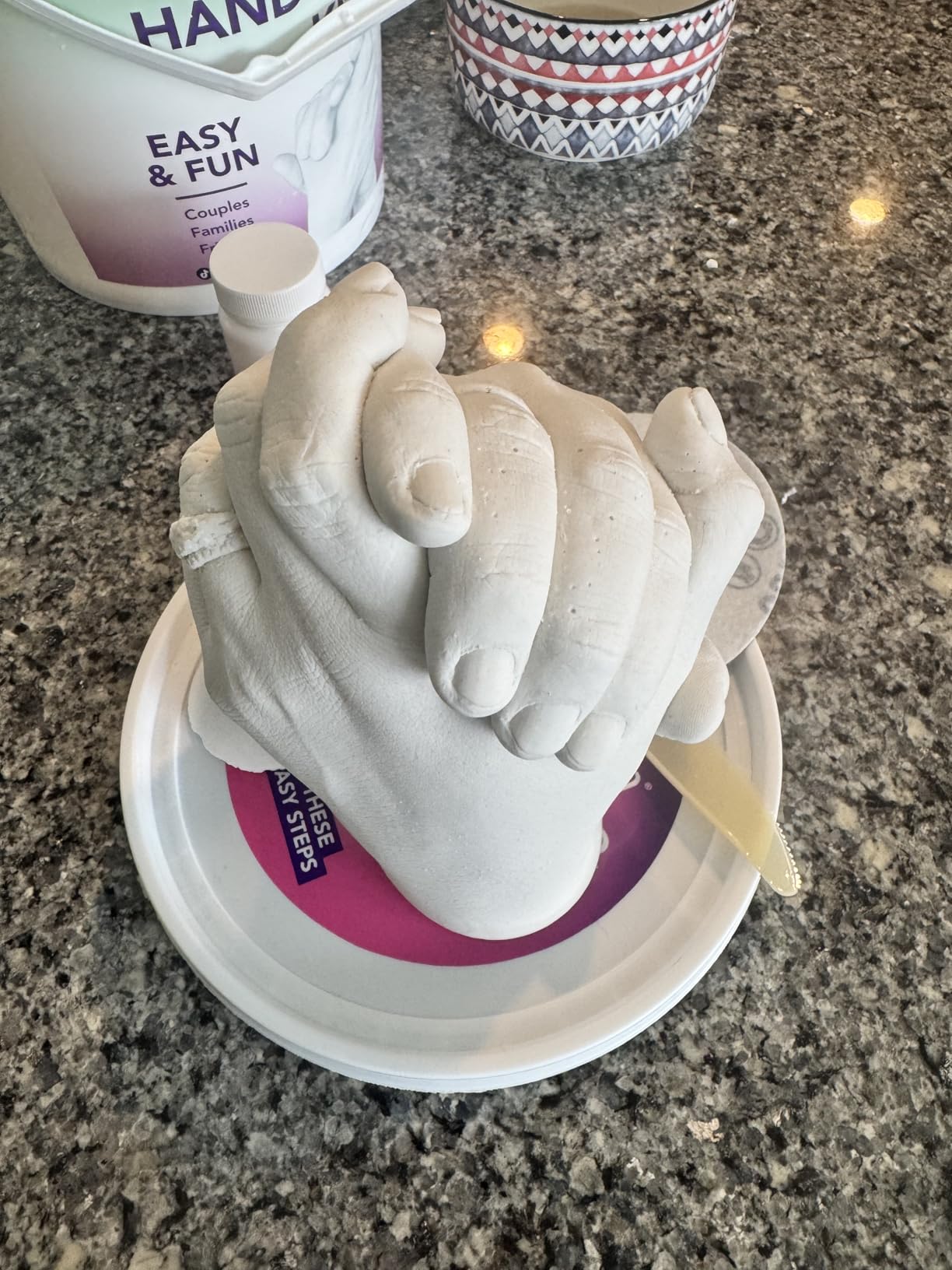 Luna Bean Hand Casting Kit – The Original Hand Mold Kit for Couples – Christmas Gifts for Women, Bridal Shower, Wedding, Engagement Gifts Her Him Anniversary Men Mom Wife Husband Boyfriend Girlfriend - Customer Photo 2