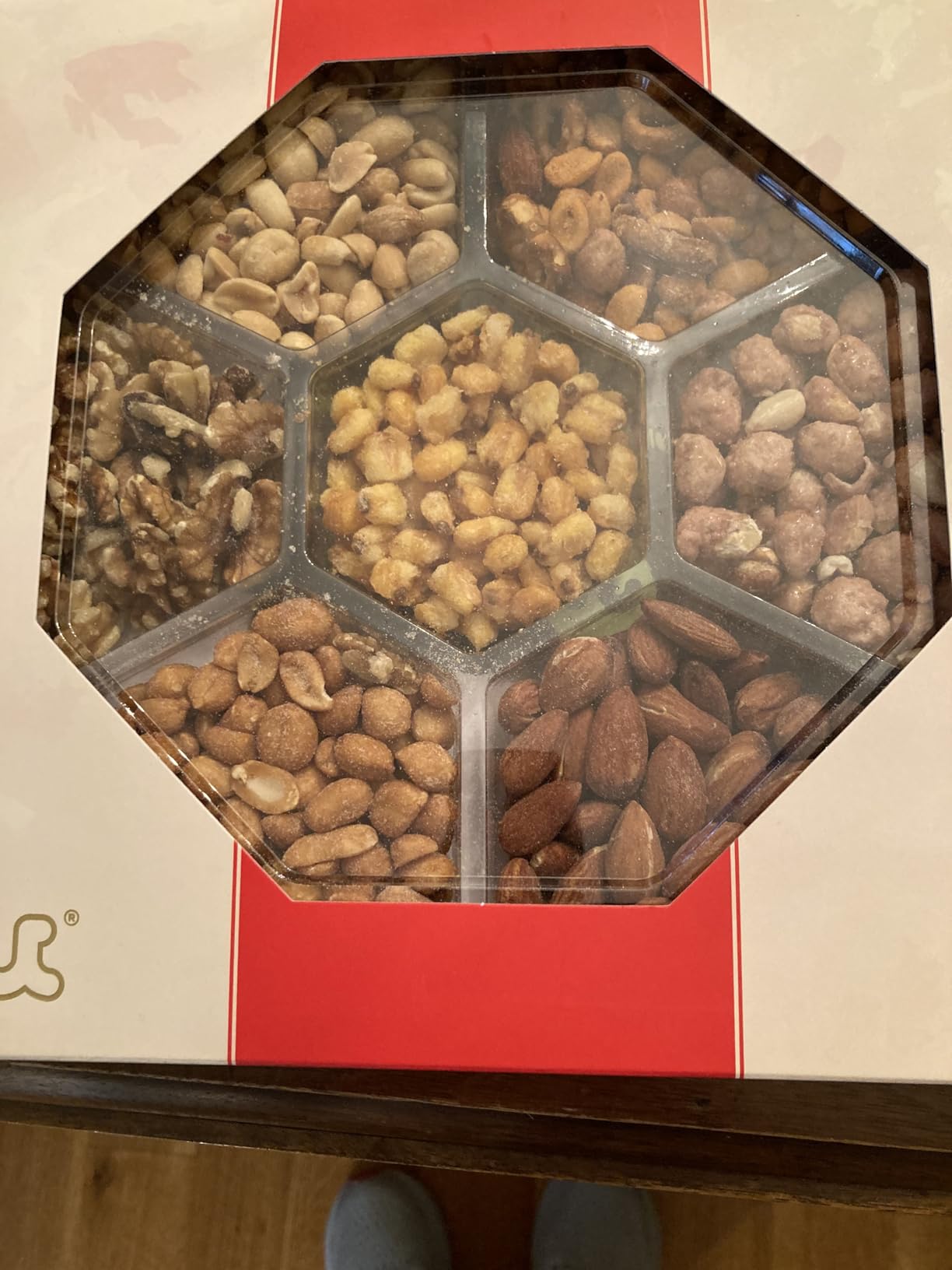NUT CRAVINGS - Holiday Christmas Mixed Nuts Gift Basket in Red Gold Box (7 Assortments, 1 LB) Xmas Treats for Adults, Food Arrangement, Healthy Snack Care Package, Kosher Customer Review NUT CRAVINGS - Holiday Christmas Mixed Nuts Gift Basket in Red Gold Box (7 Assortments, 1 LB) Xmas Treats for Adults, Food Arrangement, Healthy Snack Care Package, Kosher - Customer Photo 1