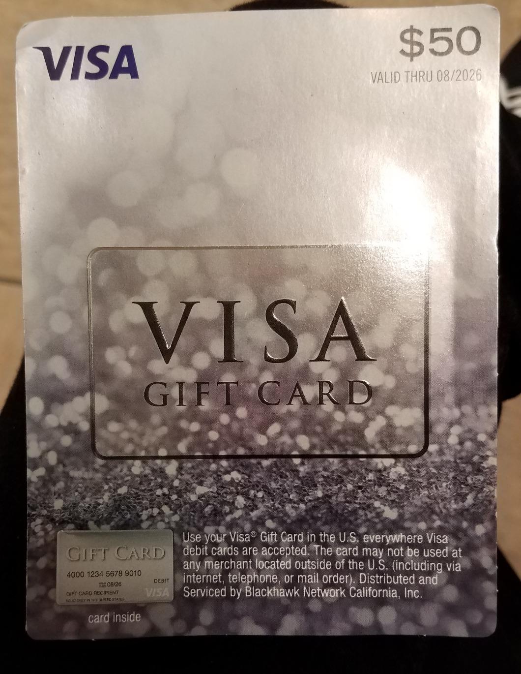 Visa $50 Gift Card (plus $4.95 Purchase Fee) - Perfect Thank You Gift for Teachers, Coworkers, and Volunteers Customer Review Visa $50 Gift Card (plus $4.95 Purchase Fee) - Perfect Thank You Gift for Teachers, Coworkers, and Volunteers - Customer Photo 2