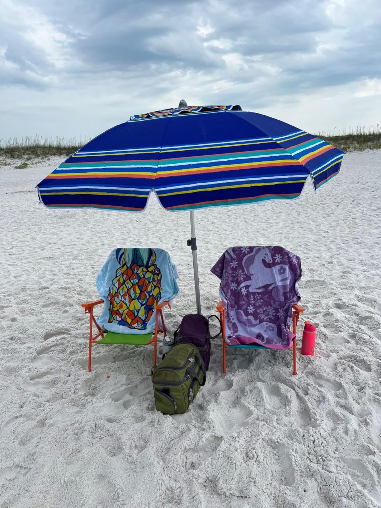 AMMSUN 7ft Heavy Duty High Wind Beach Umbrella Parasols with Sand Anchor Vent Tilt UV 50+ Sun Protection Portable Outdoor Sunshade Umbrellas Carry Bag for Patio Garden Pool Backyard Blue Customer Review AMMSUN 7ft Heavy Duty High Wind Beach Umbrella Parasols with Sand Anchor Vent Tilt UV 50+ Sun Protection Portable Outdoor Sunshade Umbrellas Carry Bag for Patio Garden Pool Backyard Blue - Customer Photo 1