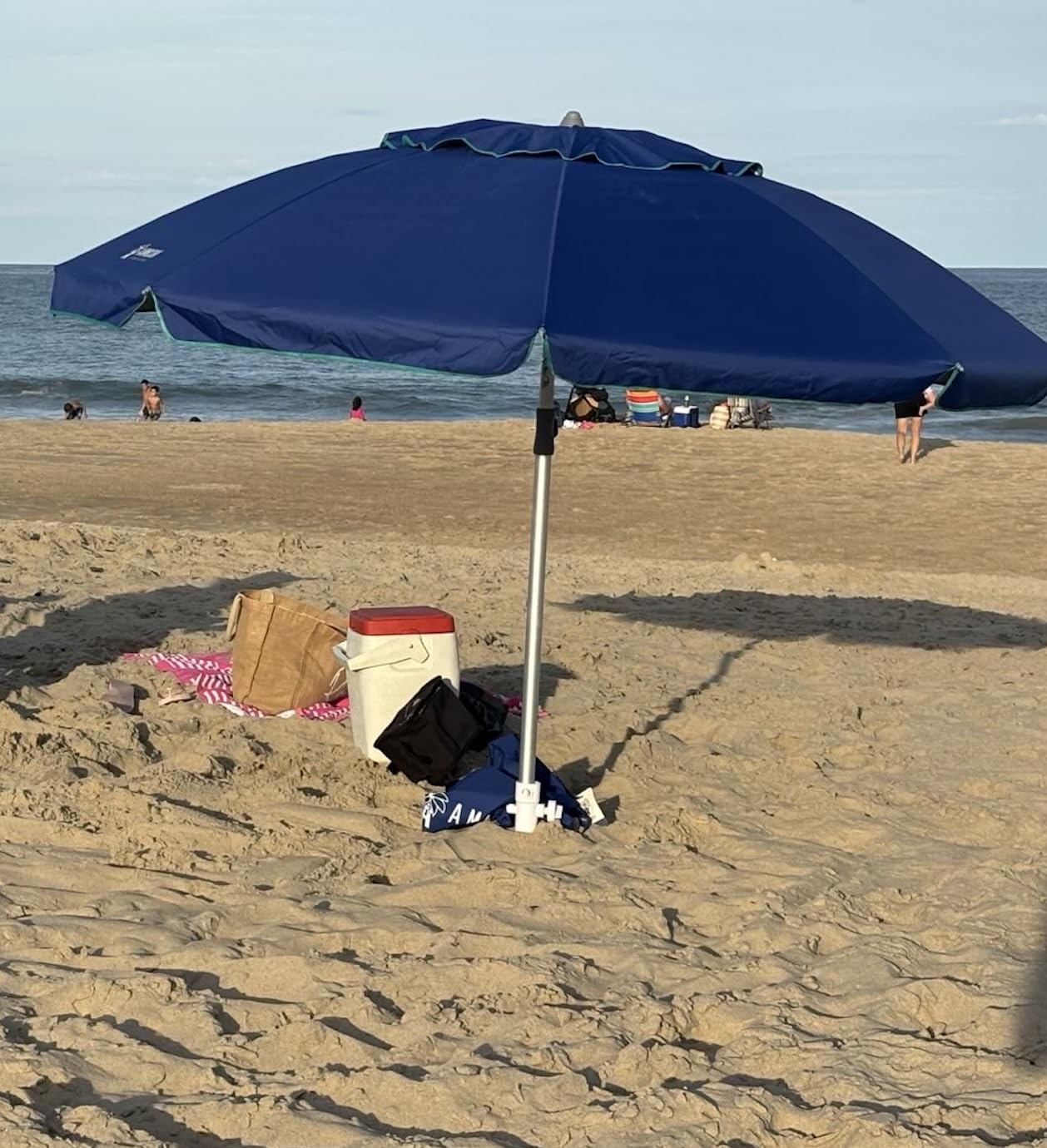 AMMSUN 7ft Heavy Duty High Wind Beach Umbrella Parasols with Sand Anchor Vent Tilt UV 50+ Sun Protection Portable Outdoor Sunshade Umbrellas Carry Bag for Patio Garden Pool Backyard Blue Customer Review AMMSUN 7ft Heavy Duty High Wind Beach Umbrella Parasols with Sand Anchor Vent Tilt UV 50+ Sun Protection Portable Outdoor Sunshade Umbrellas Carry Bag for Patio Garden Pool Backyard Blue - Customer Photo 2