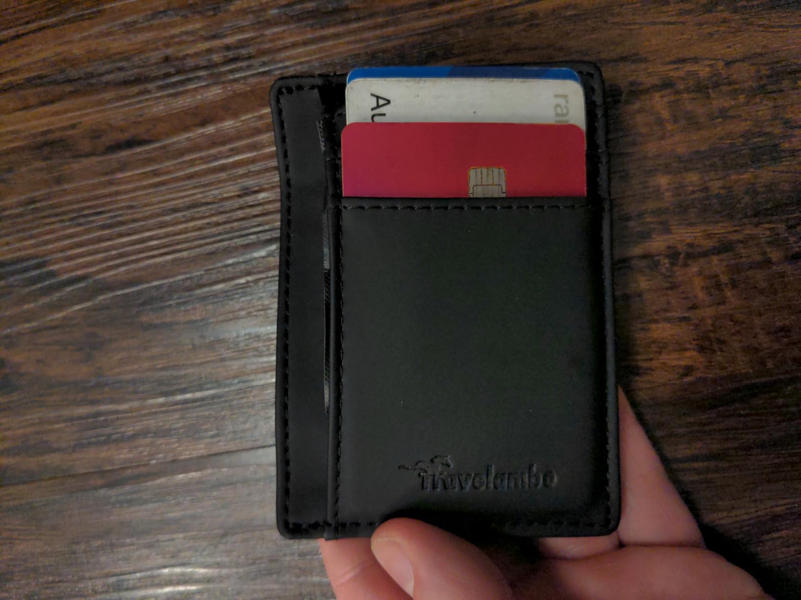 Travelambo Slim Wallet Front Pocket Minimalist Leather RFID Blocking Medium Size Customer Review Travelambo Slim Wallet Front Pocket Minimalist Leather RFID Blocking Medium Size - Customer Photo 1