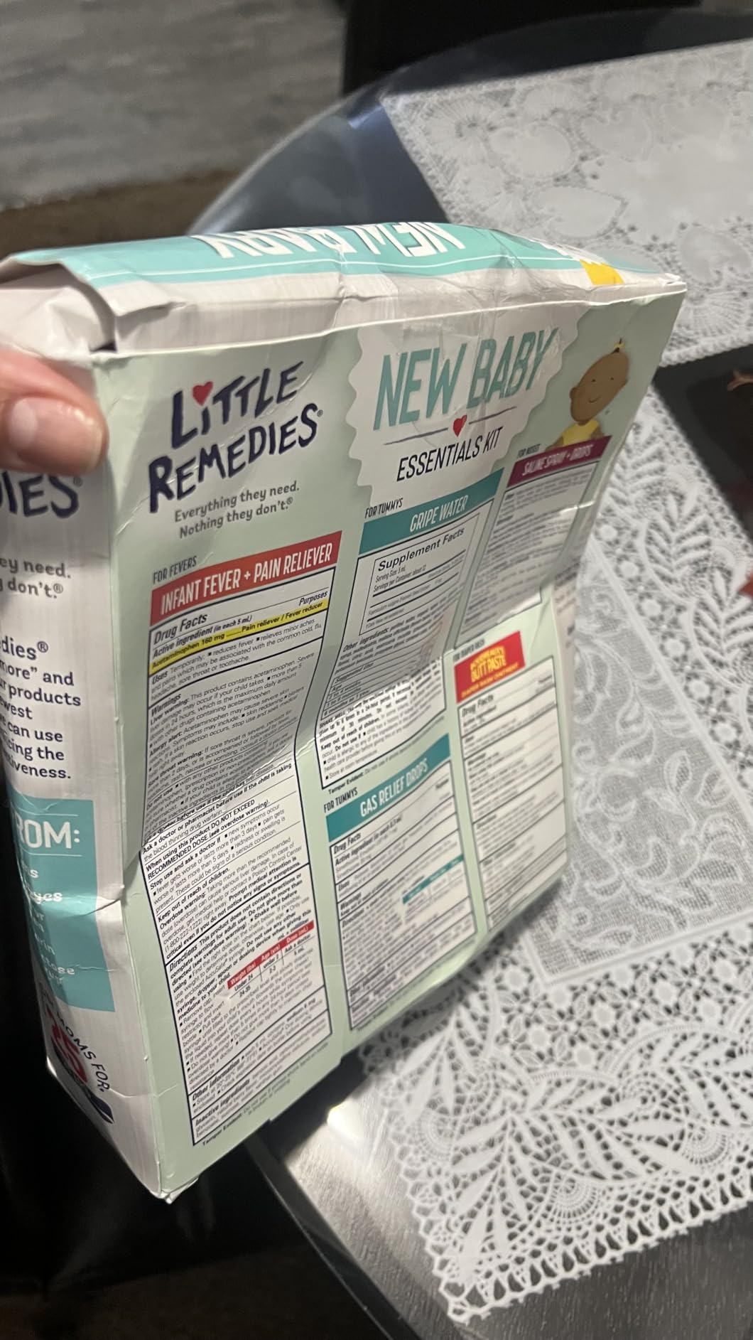 Little Remedies New Baby Essentials Kit with Saline Nasal Spray, Diaper Rash Cream, Gas Relief Drops, Gripe Water & More, Safe for Newborns Customer Review Little Remedies New Baby Essentials Kit with Saline Nasal Spray, Diaper Rash Cream, Gas Relief Drops, Gripe Water & More, Safe for Newborns - Customer Photo 1
