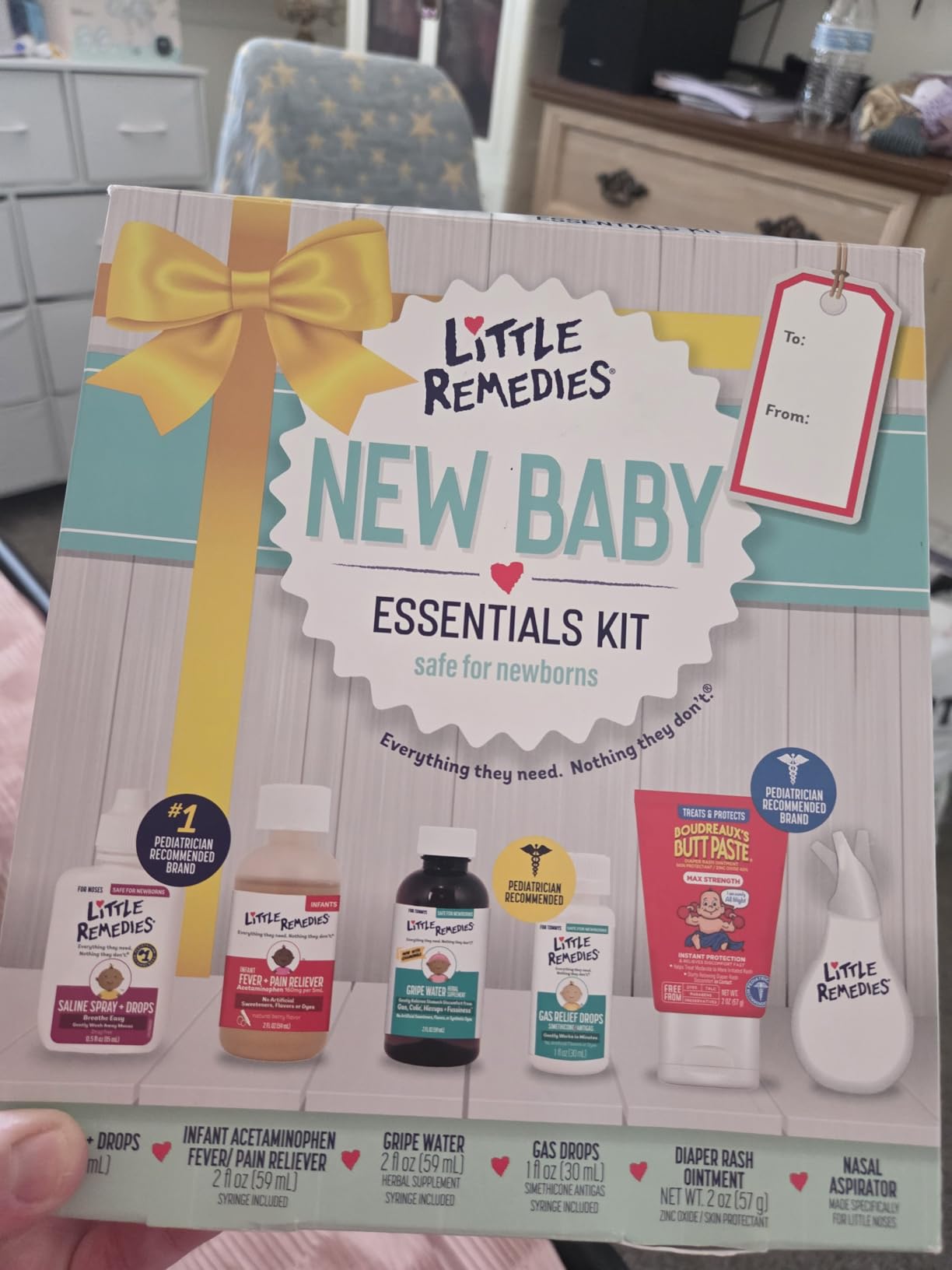Little Remedies New Baby Essentials Kit with Saline Nasal Spray, Diaper Rash Cream, Gas Relief Drops, Gripe Water & More, Safe for Newborns Customer Review Little Remedies New Baby Essentials Kit with Saline Nasal Spray, Diaper Rash Cream, Gas Relief Drops, Gripe Water & More, Safe for Newborns - Customer Photo 2