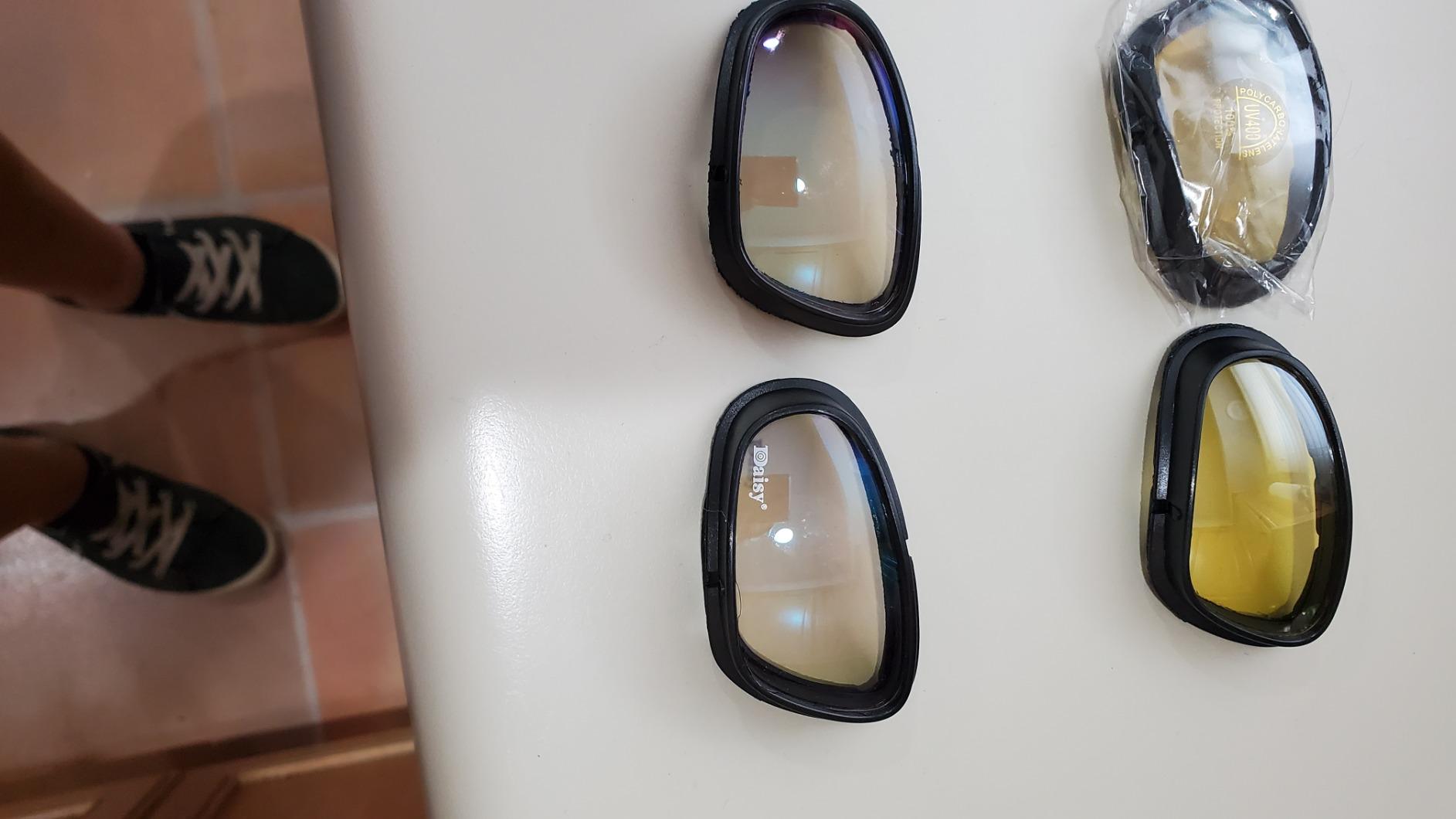 Motorcycle Riding Glasses Kit - 4 Lenses - Polarized, Smoke, Yellow, And Clear. Plus Case, Cleaning Cloth, And Strap Motorcycle Accessories. By Get Lost - Customer Photo 1