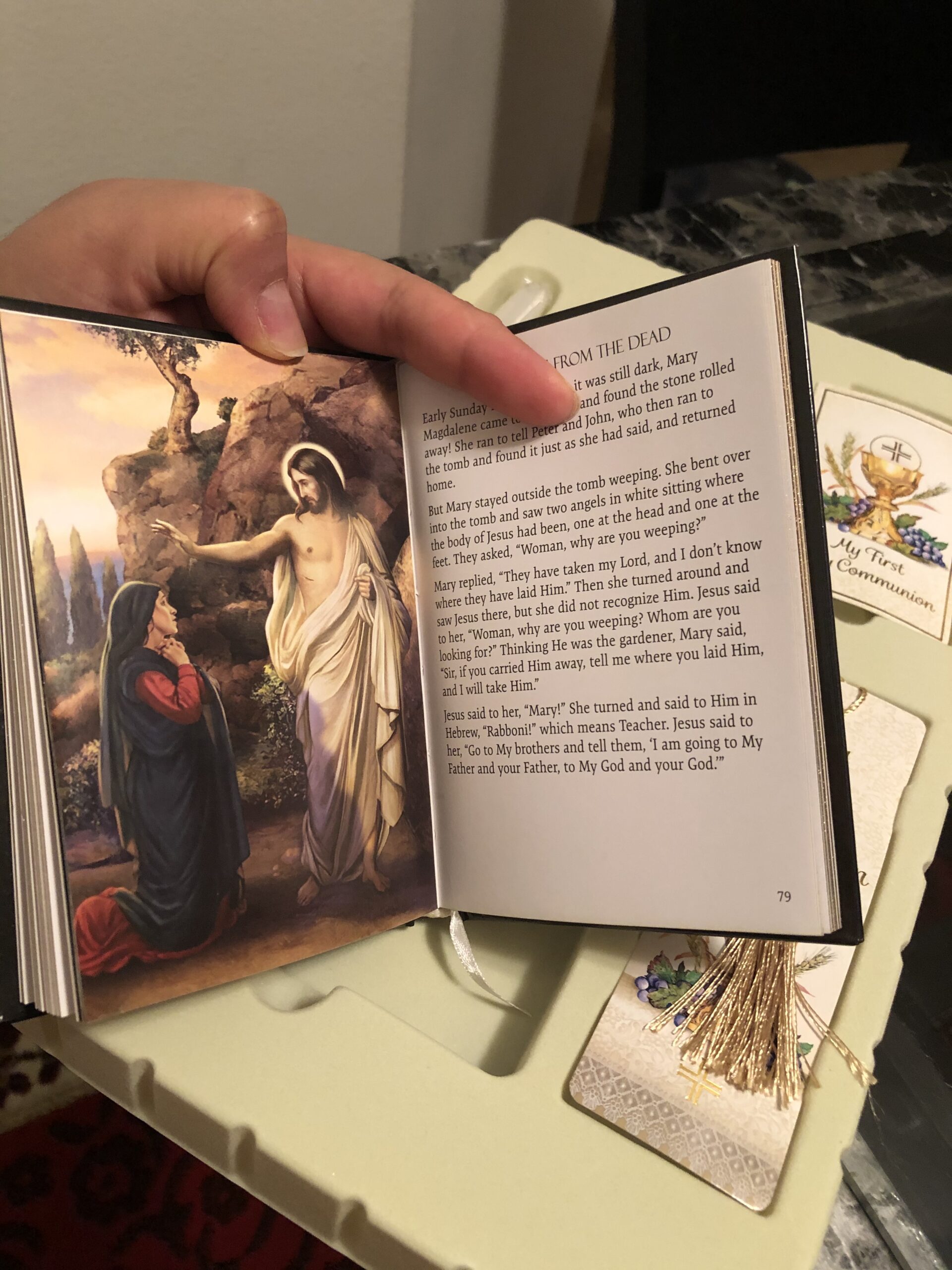My First Holy Communion Gift Set Bread of Life Deluxe Boxed Gift Set for Boys, Scapular, Rosary, Lapel Pin, Bookmark, Candle and Book, 7 Pieces - Customer Photo 2