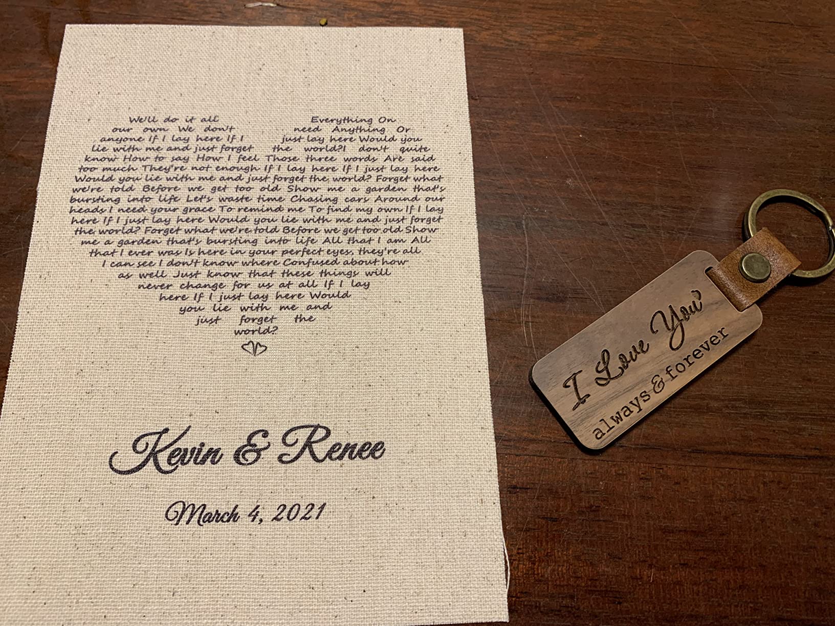 Personalized 2nd Anniversary Cotton Lyrics First Dance Song, Your own Words Gifts for Wife him or her Customer Review Personalized 2nd Anniversary Cotton Lyrics First Dance Song, Your own Words Gifts for Wife him or her - Customer Photo 3