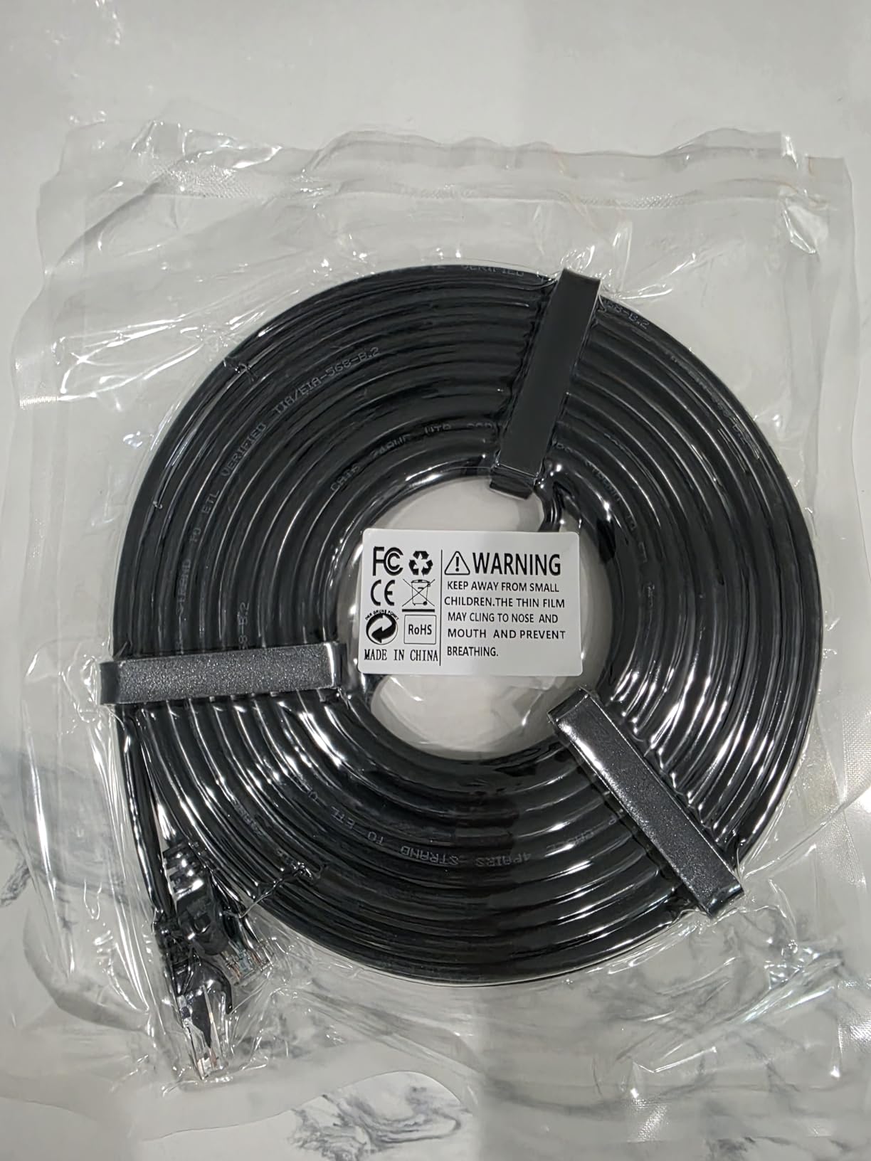Ultra Clarity Cables Cat 6 Ethernet Cable 100 ft, Outdoor&Indoor 10Gbps Ethernet Cable, High Speed Cat6 Cable RJ45 LAN Internet Cable for Computer, Router, Modem, PS4/5, Xbox, Gaming - Black Customer Review Ultra Clarity Cables Cat 6 Ethernet Cable 100 ft, Outdoor&Indoor 10Gbps Ethernet Cable, High Speed Cat6 Cable RJ45 LAN Internet Cable for Computer, Router, Modem, PS4/5, Xbox, Gaming - Black - Customer Photo 2