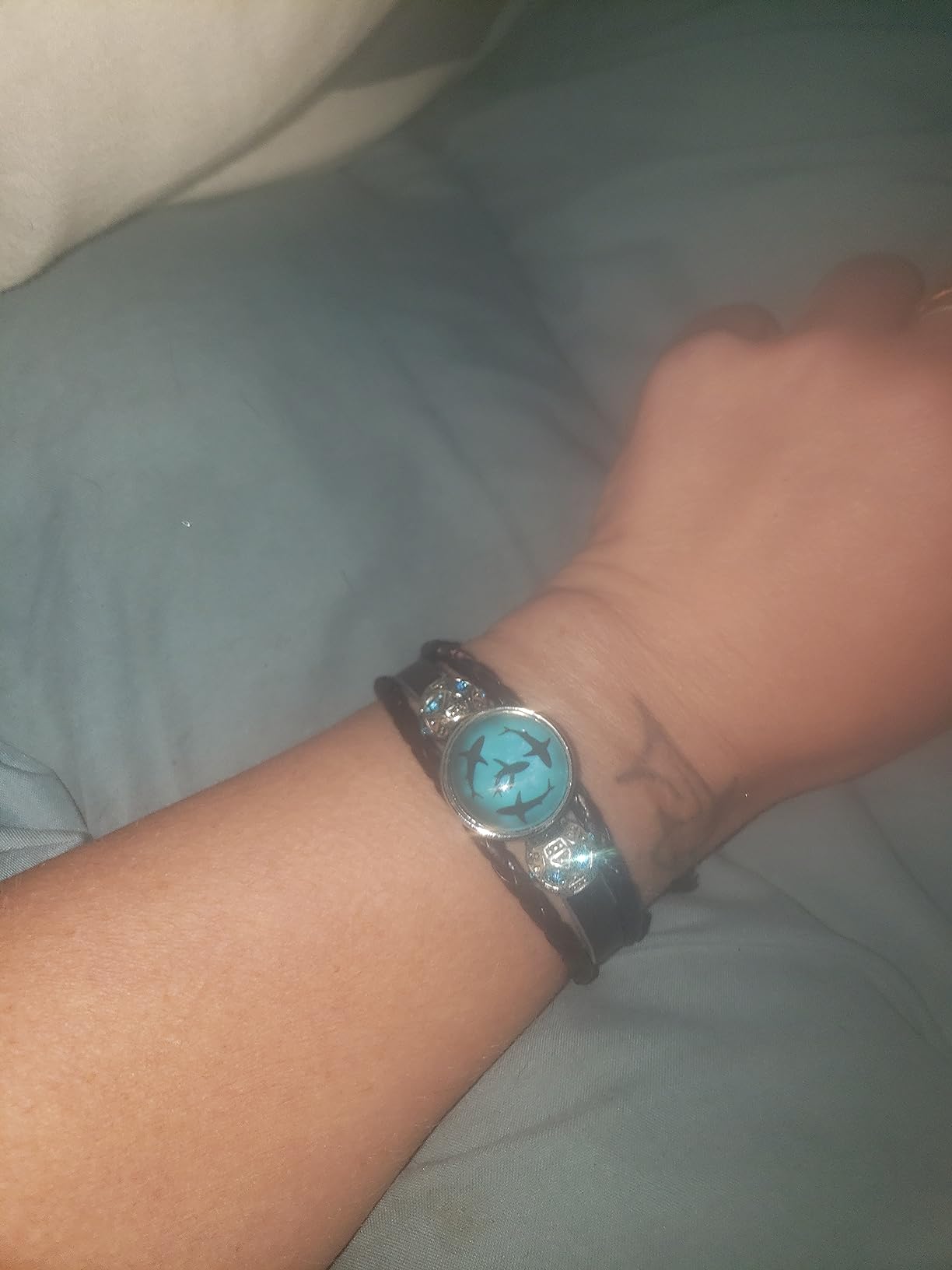 Circling Sharks Bracelet Personalized jewelry Leather Bracelet Gifts Customize Your Own Style - Customer Photo 1