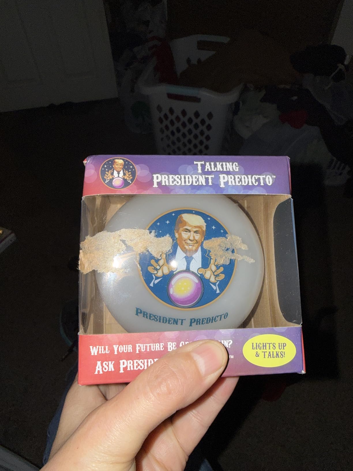 Talking President Predicto Fortune Telling Ball - Lights Up & Trump Talks - Ask Questions & Hear Donald Answer - Funny White Elephant Gifts for Men - Trump Christmas Merchandise, Gag Gift - Customer Photo 1
