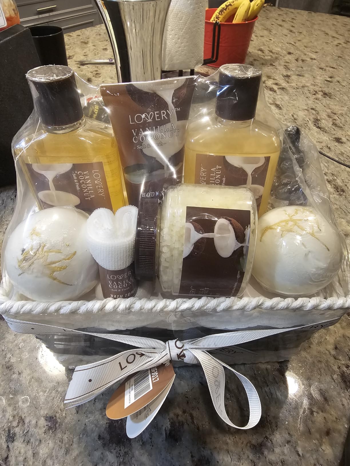Gifts For Women Gift Basket for Women– 9 Piece Christmas Gifts Set of Vanilla Coconut Home Spa Set, Luxurious Holiday Bath and Body Sets Includes Fragrant Lotions, Extra Large Bath Bombs, Coconut Oil Customer Review Gifts For Women Gift Basket for Women– 9 Piece Christmas Gifts Set of Vanilla Coconut Home Spa Set, Luxurious Holiday Bath and Body Sets Includes Fragrant Lotions, Extra Large Bath Bombs, Coconut Oil - Customer Photo 1
