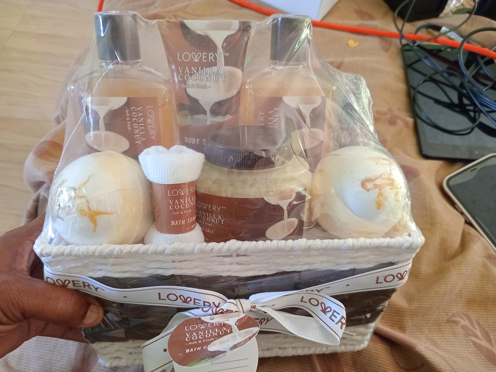 Gifts For Women Gift Basket for Women– 9 Piece Christmas Gifts Set of Vanilla Coconut Home Spa Set, Luxurious Holiday Bath and Body Sets Includes Fragrant Lotions, Extra Large Bath Bombs, Coconut Oil - Customer Photo 5