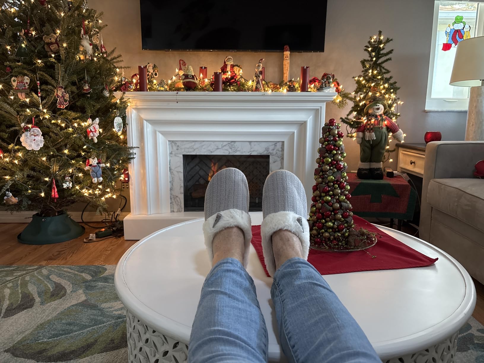 NineCiFun Women's Slip on Fuzzy Slippers Memory Foam House Slippers Outdoor Indoor Warm Plush Bedroom Shoes Scuff with Faux Fur Lining Customer Review NineCiFun Women's Slip on Fuzzy Slippers Memory Foam House Slippers Outdoor Indoor Warm Plush Bedroom Shoes Scuff with Faux Fur Lining - Customer Photo 1