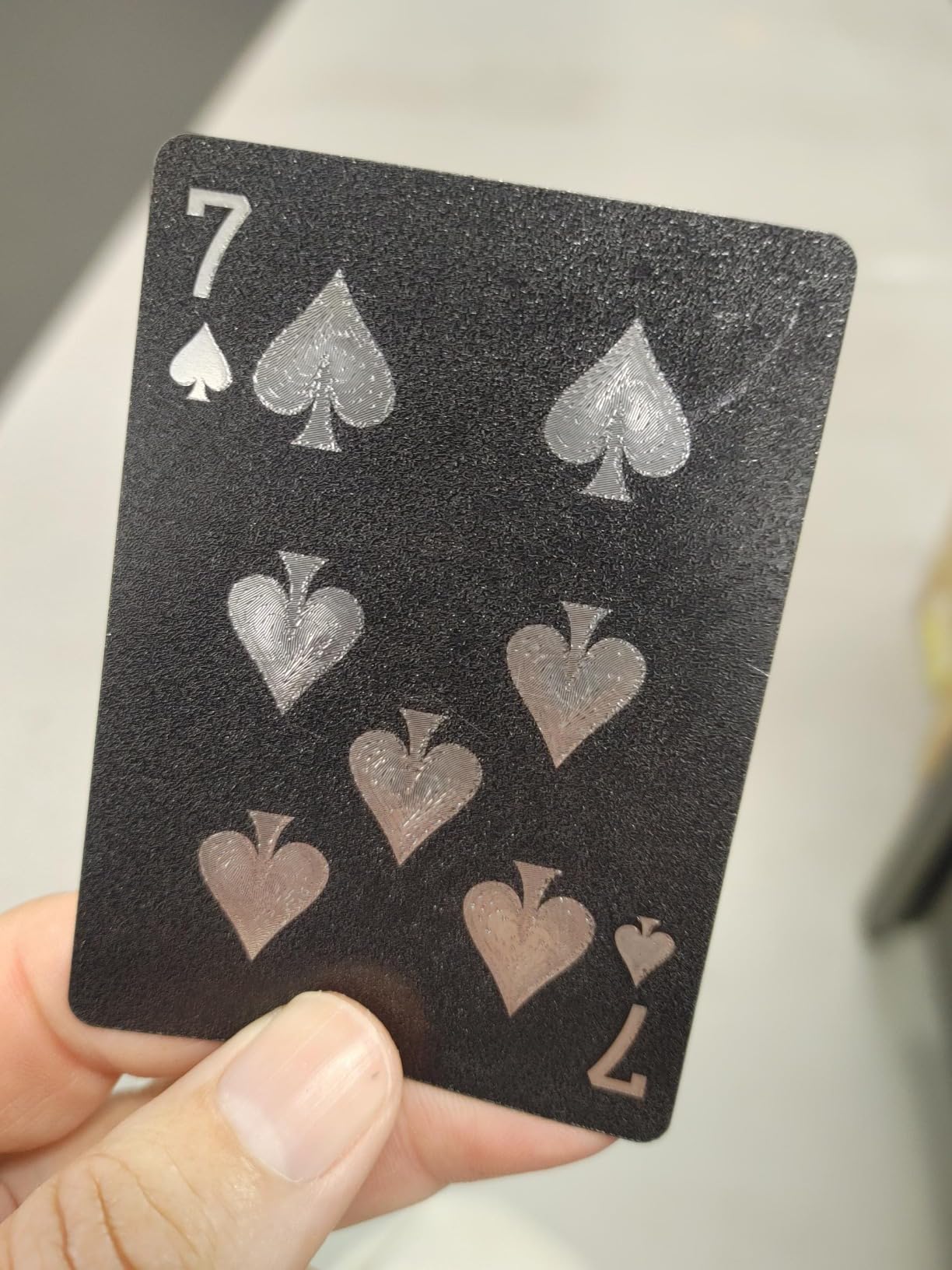 BIERDORF Diamond Waterproof Black Playing Cards, Poker Cards, HD, Deck of Cards (Black) - Customer Photo 4