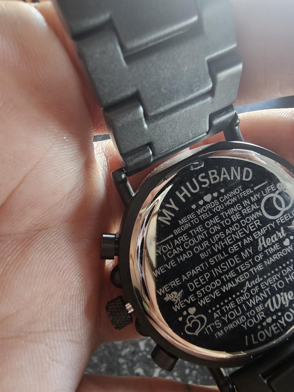 2win Engraved Wooden Watch for Boyfriend My Man Fiancé Husband Customized Personalized Wood Watches for Men Birthday Anniversary Personalized Watch Customer Review 2win Engraved Wooden Watch for Boyfriend My Man Fiancé Husband Customized Personalized Wood Watches for Men Birthday Anniversary Personalized Watch - Customer Photo 2