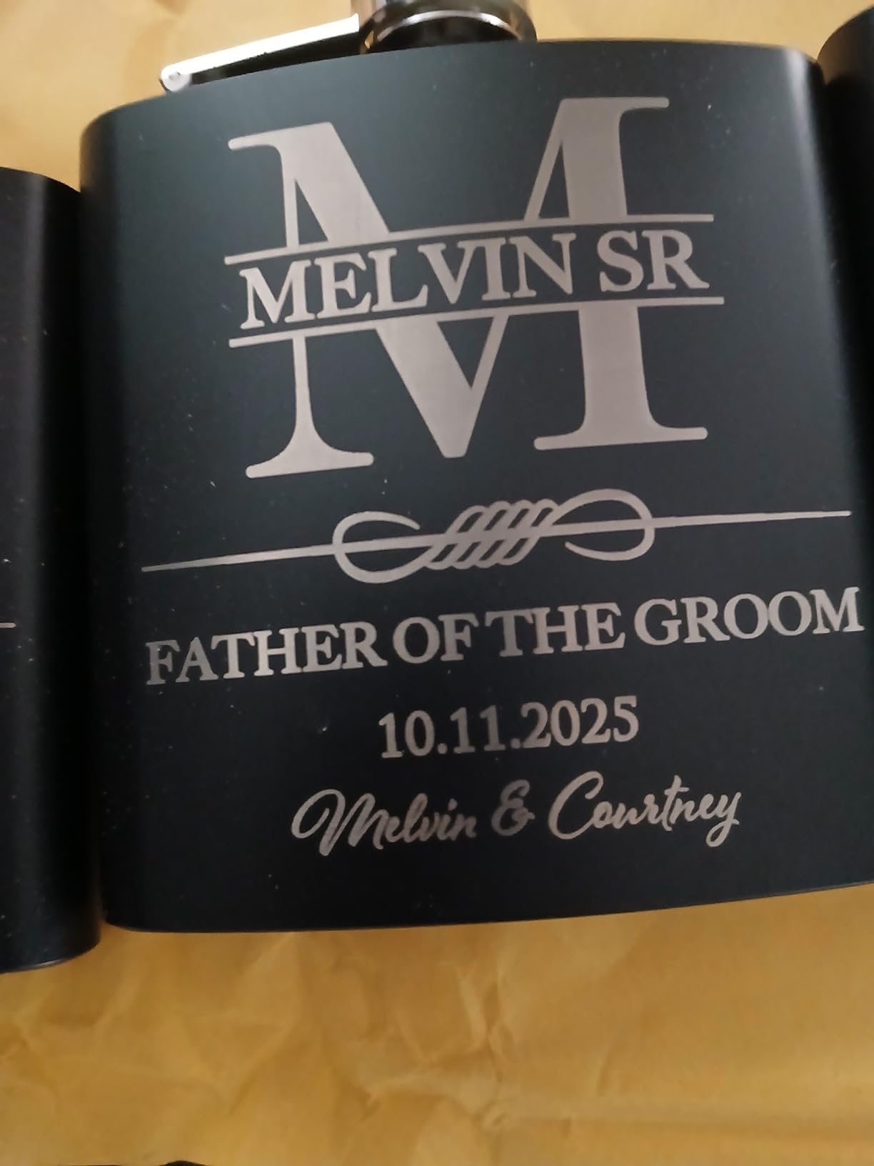 Set of 6, Groomsmen Gifts for Wedding | Personalized Groomsmen Flasks w/Optional Gift Box, Bachelor Party Team, 6 oz. Custom Engraved Hip Flasks for Best Man and Groomsman Proposal #3, Stainless Steel Customer Review Set of 6, Groomsmen Gifts for Wedding | Personalized Groomsmen Flasks w/Optional Gift Box, Bachelor Party Team, 6 oz. Custom Engraved Hip Flasks for Best Man and Groomsman Proposal #3, Stainless Steel - Customer Photo 1
