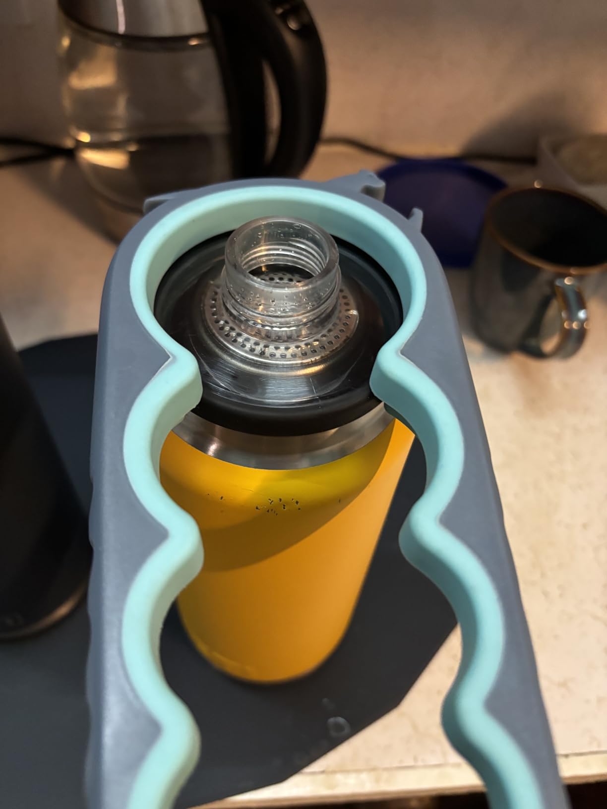 Otstar Jar Opener Bottle Opener and Can Opener for Weak hands, Seniors with Arthritis and Anyone with Low Strength, Mutil Jar Opener Get Lids Off Easily (Blue and Grey) Customer Review Otstar Jar Opener Bottle Opener and Can Opener for Weak hands, Seniors with Arthritis and Anyone with Low Strength, Mutil Jar Opener Get Lids Off Easily (Blue and Grey) - Customer Photo 1