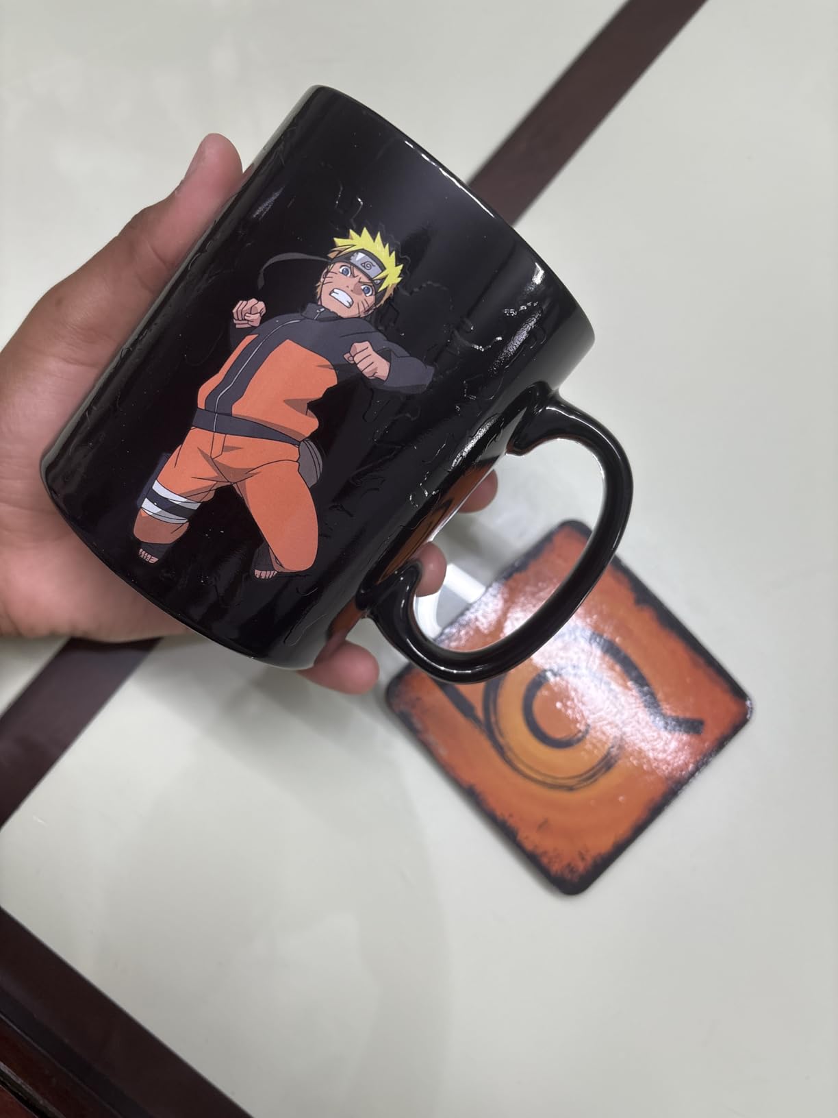 ABYSTYLE Naruto Shippuden Naruto Clone Jutsu Heat Change Ceramic Color Changing Coffee Tea Mug 16 Oz. & Coaster Gift Set Anime Manga Drinkware Home & Kitchen Gift 2 Pcs - Customer Photo 1