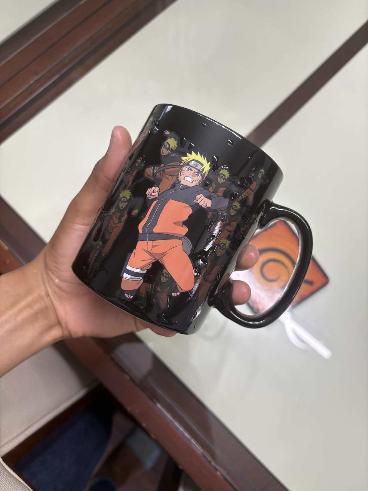 ABYSTYLE Naruto Shippuden Naruto Clone Jutsu Heat Change Ceramic Color Changing Coffee Tea Mug 16 Oz. & Coaster Gift Set Anime Manga Drinkware Home & Kitchen Gift 2 Pcs - Customer Photo 2