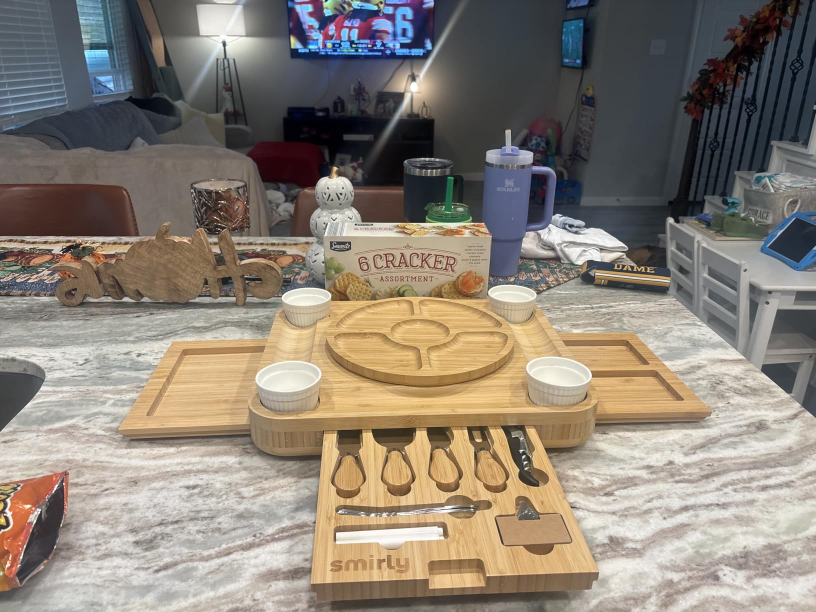 SMIRLY Charcuterie Boards Set - Large Bamboo Cheese Board Set - House Warming Gifts New Home, Wedding Gift for Couple, Bridal Shower Gift, Birthday Gifts for Women - Customer Photo 1