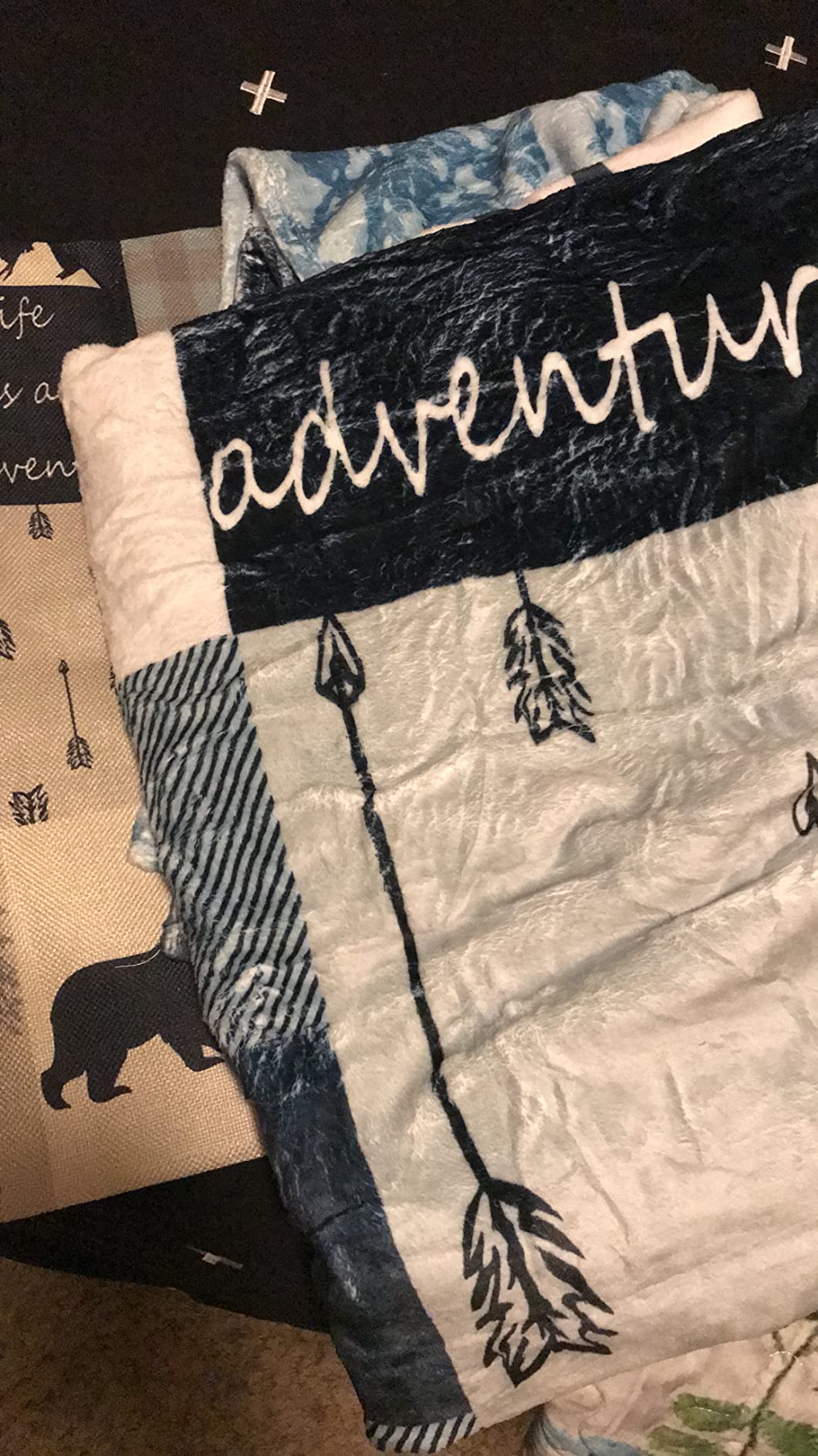 Otter Blanket Sea Otter Gifts for Women Men Kids Lightweight Lap Plush Air Conditioning Throw Blanket Soft Flannel Couch Throws Birthday Gifts Room Decor 40''x50'', Love You a Lotter,Blue - Customer Photo 2