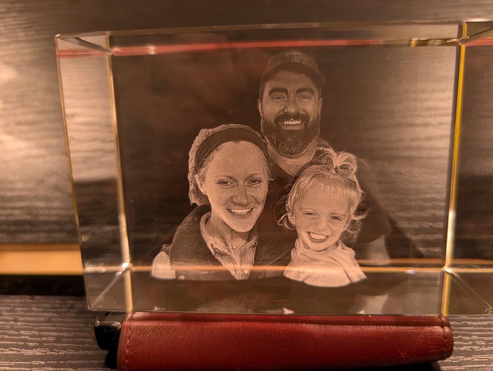 ArtPix 3D Crystal Photo, Christmas Personalized Gifts for Women, Wife, Mom, Her, Him, Men, Mother, Grandma, Great Xmas Customized Gift With Your Own Photo, Custom Glass 3D Laser Etched Picture Wedding - Customer Photo 2