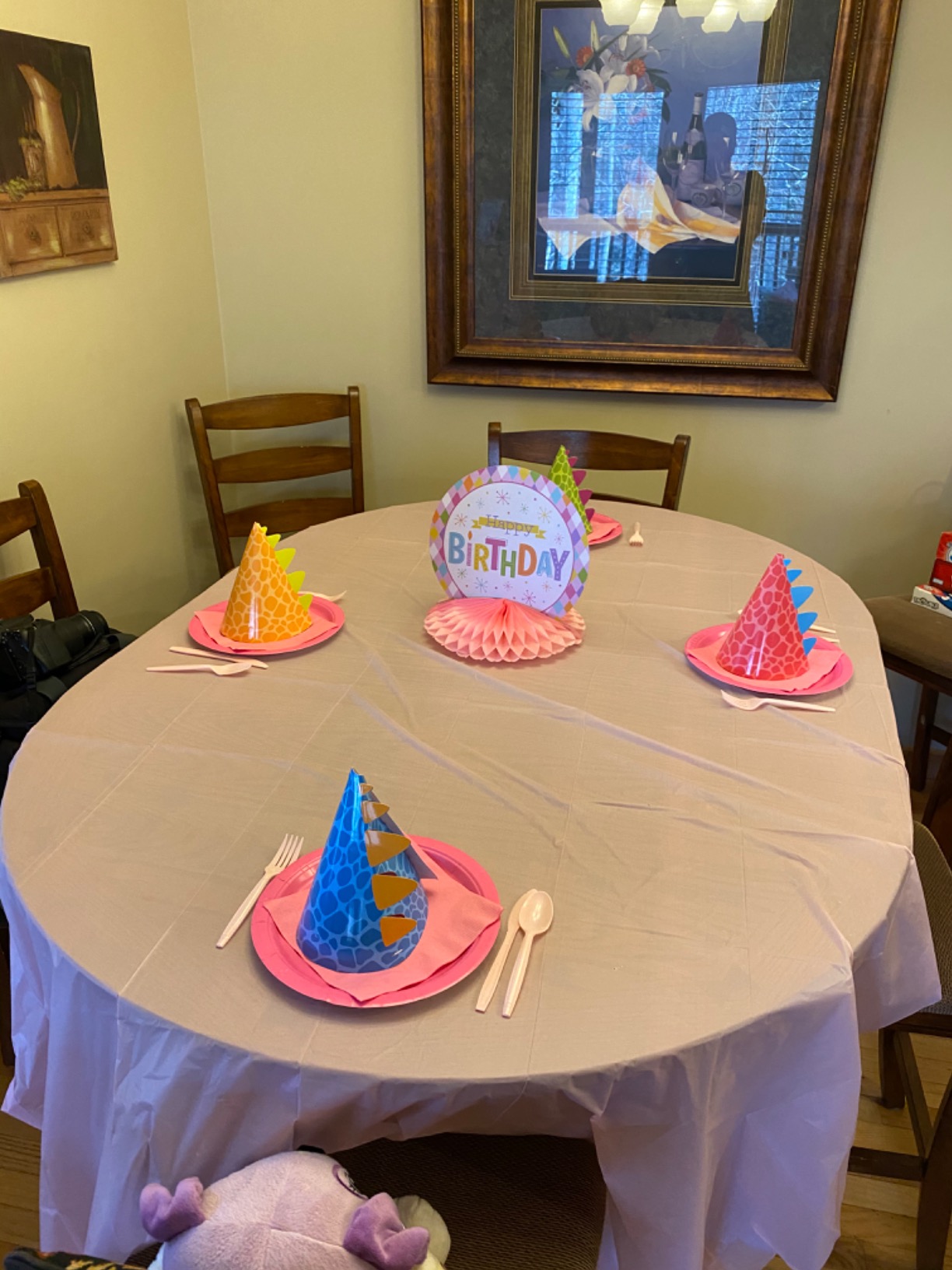 BLUE PANDA Dinosaur Party Hats - 24 Pack, Multicolor T-Rex Cone, One Size Adjustable - Birthday & Party Hats for Kids & Toddlers - Customer Photo 1
