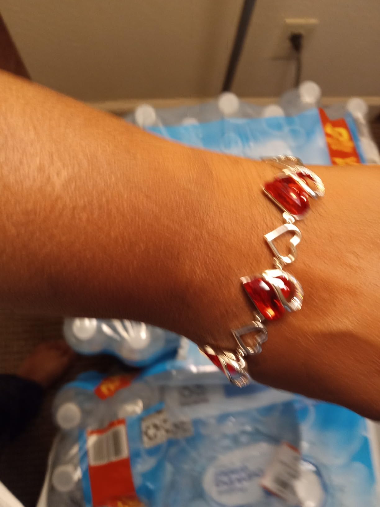 Leafael Infinity Love Heart Link Bracelets, Birthstone or Healing Stone Crystal Bracelet for Women, Silver Tone Jewelry Gifts for Her, 7-inch Chain and 2-inch Extender - Customer Photo 1