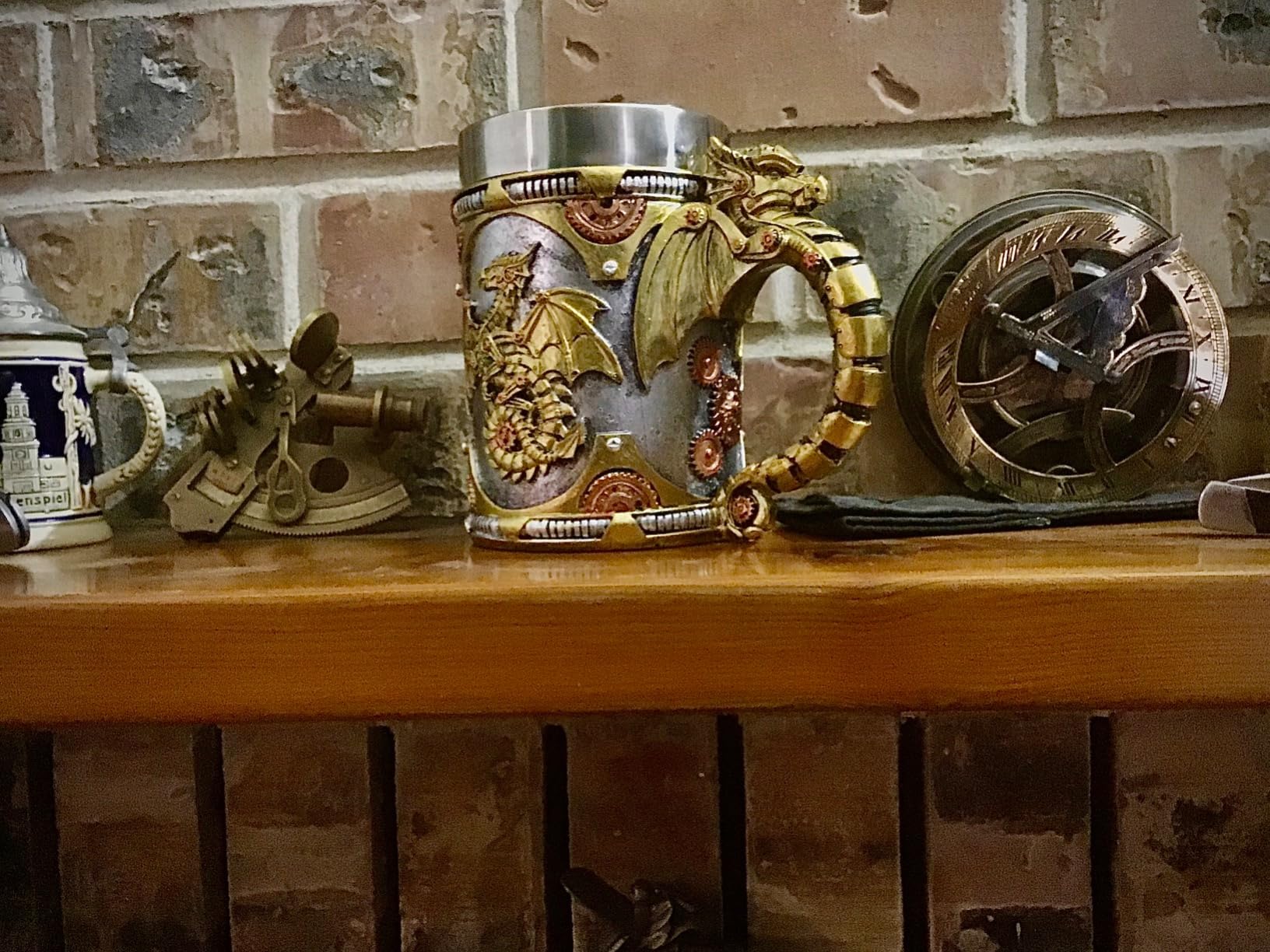 alikiki Medieval Steampunk Dragon Mug - 15.8oz Renaissance Mechanical Dragons Beer Stein Tankard Stainless Coffee Cup Father Day Gift Mug for Dragon Collector Lovers Themed Party Decoration Customer Review alikiki Medieval Steampunk Dragon Mug - 15.8oz Renaissance Mechanical Dragons Beer Stein Tankard Stainless Coffee Cup Father Day Gift Mug for Dragon Collector Lovers Themed Party Decoration - Customer Photo 1