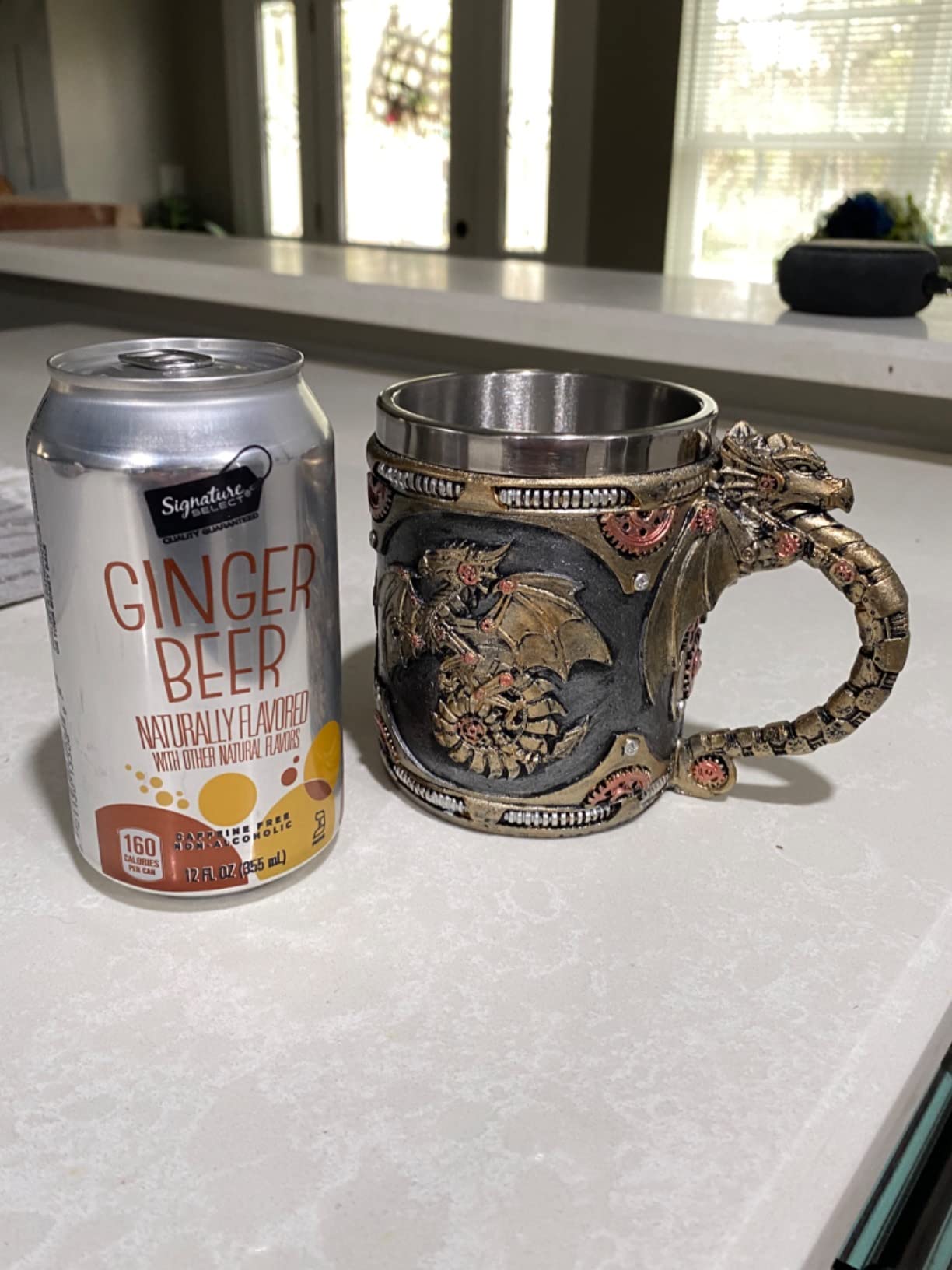 alikiki Medieval Steampunk Dragon Mug - 15.8oz Renaissance Mechanical Dragons Beer Stein Tankard Stainless Coffee Cup Father Day Gift Mug for Dragon Collector Lovers Themed Party Decoration Customer Review alikiki Medieval Steampunk Dragon Mug - 15.8oz Renaissance Mechanical Dragons Beer Stein Tankard Stainless Coffee Cup Father Day Gift Mug for Dragon Collector Lovers Themed Party Decoration - Customer Photo 2