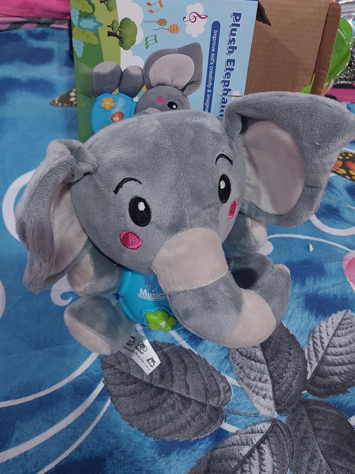 Aitbay Plush Elephant Music Baby Toys 0 to 6 Months, Cute Stuffed Animal Light Up Baby Toys Newborn Baby Musical Toys for Infant Babies Boys & Girls Toddlers 6 to 12 Months Customer Review Aitbay Plush Elephant Music Baby Toys 0 to 6 Months, Cute Stuffed Animal Light Up Baby Toys Newborn Baby Musical Toys for Infant Babies Boys & Girls Toddlers 6 to 12 Months - Customer Photo 1