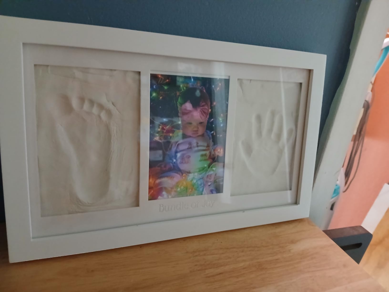 KeaBabies Baby Hand and Footprint Kit - Clay Handprint Keepsake Frame, Newborn Nursery Picture Frame, Personalized New Mom Gifts for Baby First Christmas Shower (Alpine White) - Customer Photo 4