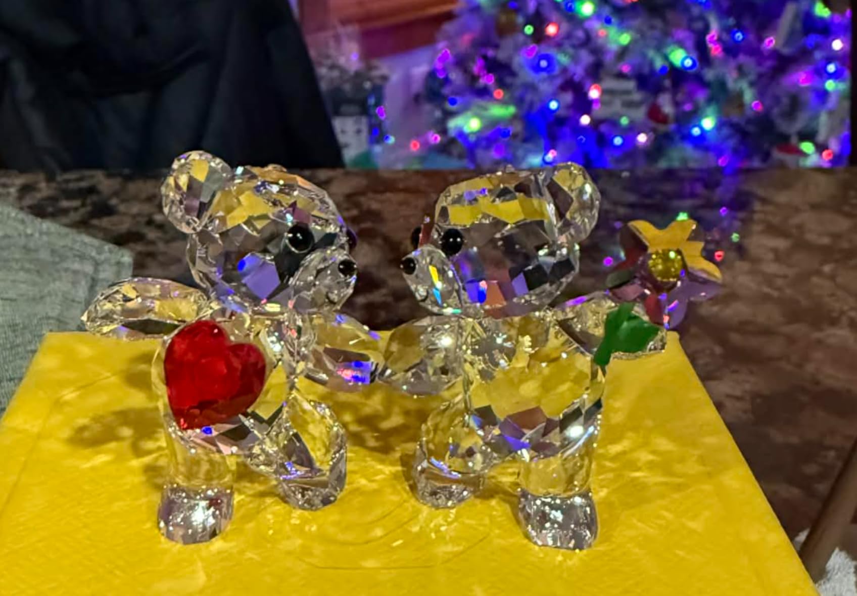 SWAROVSKI Kris Bears Happy Together Figurine Set, Clear Swarovski Crystal with a Red Heart and Pink Flower Accent, Part of the Swarovski Kris Bears Collection Customer Review SWAROVSKI Kris Bears Happy Together Figurine Set, Clear Swarovski Crystal with a Red Heart and Pink Flower Accent, Part of the Swarovski Kris Bears Collection - Customer Photo 1