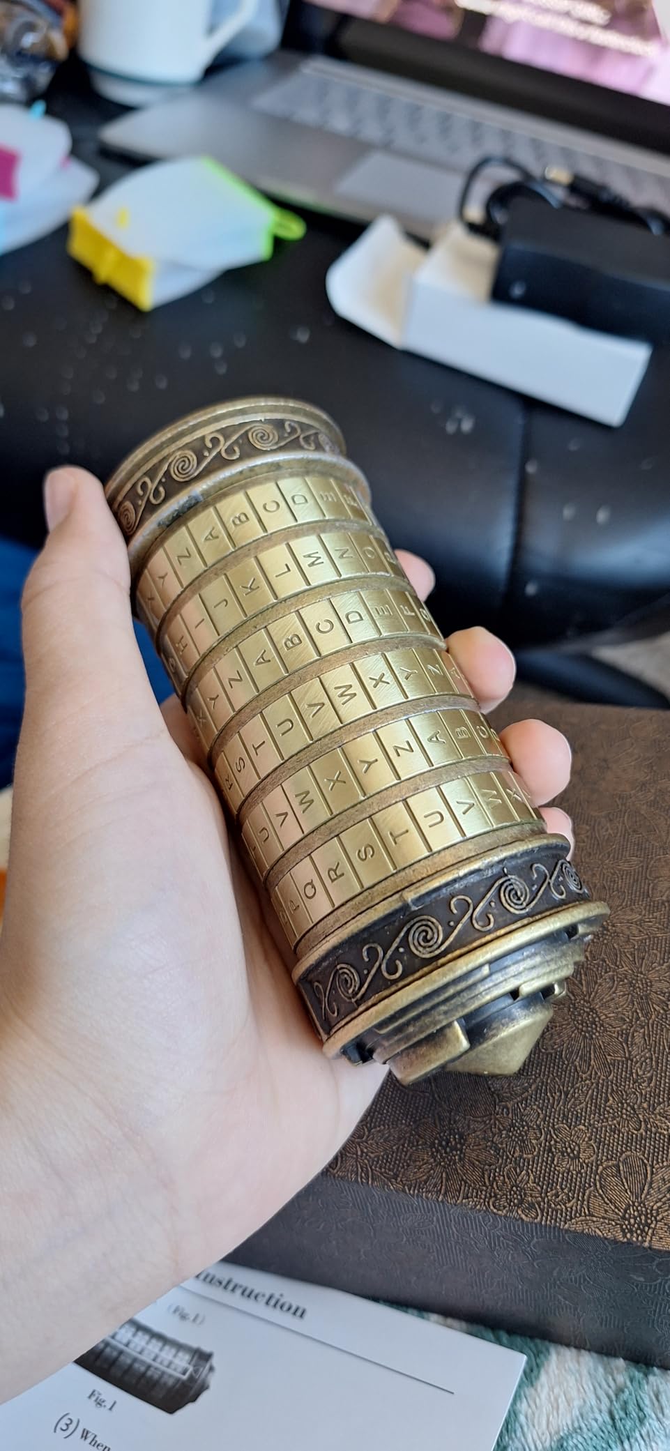 Cryptex Da Vinci Code Mini Cryptex Lock Puzzle Boxes with Hidden Compartments Anniversary Valentine's Day Romantic Birthday Gifts for Her Gifts for Girlfriend Box for Men Customer Review Cryptex Da Vinci Code Mini Cryptex Lock Puzzle Boxes with Hidden Compartments Anniversary Valentine's Day Romantic Birthday Gifts for Her Gifts for Girlfriend Box for Men - Customer Photo 1