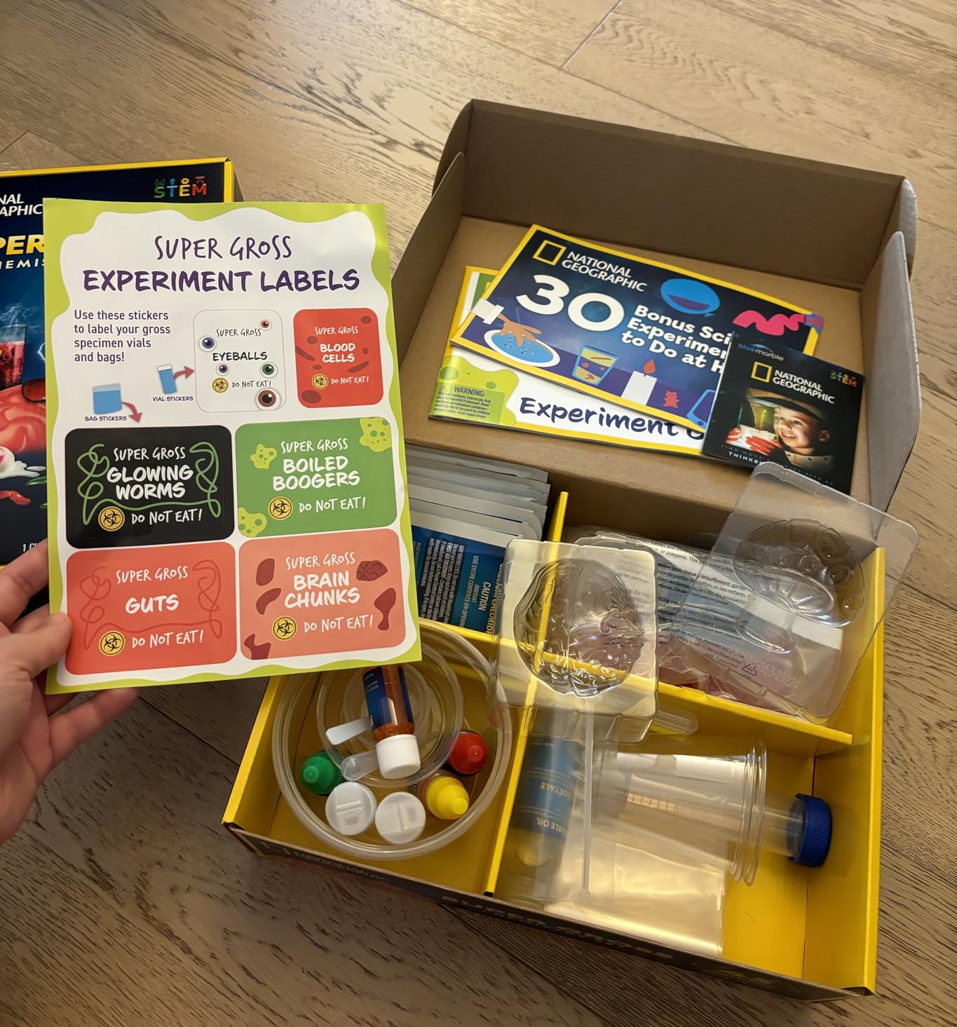 National Geographic Gross Science Kit - 45 Gross Science Experiments- Dissect a Brain, Make Slime, Creepy STEM Project for Boys and Girls, Birthday Gifts for Kids 8-12 (Amazon Exclusive) Customer Review National Geographic Gross Science Kit - 45 Gross Science Experiments- Dissect a Brain, Make Slime, Creepy STEM Project for Boys and Girls, Birthday Gifts for Kids 8-12 (Amazon Exclusive) - Customer Photo 1