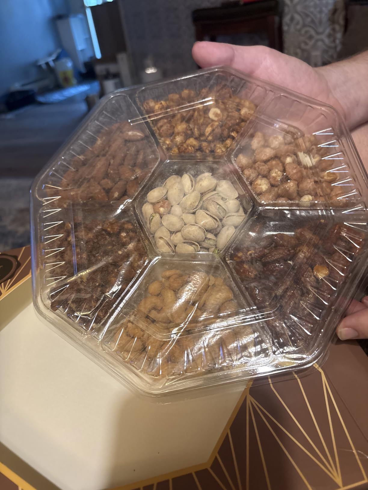 Holiday Christmas Nuts Gift Basket - Assortment of Sweet & Roasted Salted Gourmet Nuts - Assorted Food Gift Box for Christmas, Holiday, Family, Sympathy, Men & Women. Customer Review Holiday Christmas Nuts Gift Basket - Assortment of Sweet & Roasted Salted Gourmet Nuts - Assorted Food Gift Box for Christmas, Holiday, Family, Sympathy, Men & Women. - Customer Photo 3