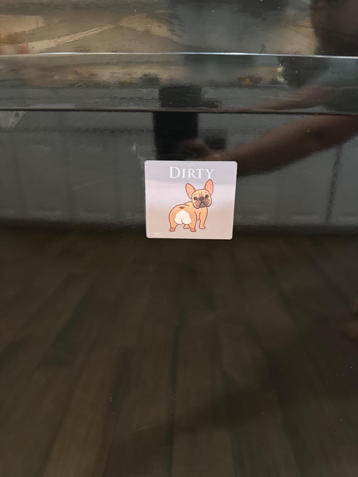 French Bulldog Dog Butt Dishwasher Magnet Clean Dirty Sign, Reversible Clean Dirty Magnet for Dishwasher, Funny Frenchie Butt Magnets, Strong & Universal Kitchen Dish Indicator, 3.5x3.1 Customer Review French Bulldog Dog Butt Dishwasher Magnet Clean Dirty Sign, Reversible Clean Dirty Magnet for Dishwasher, Funny Frenchie Butt Magnets, Strong & Universal Kitchen Dish Indicator, 3.5x3.1 - Customer Photo 1