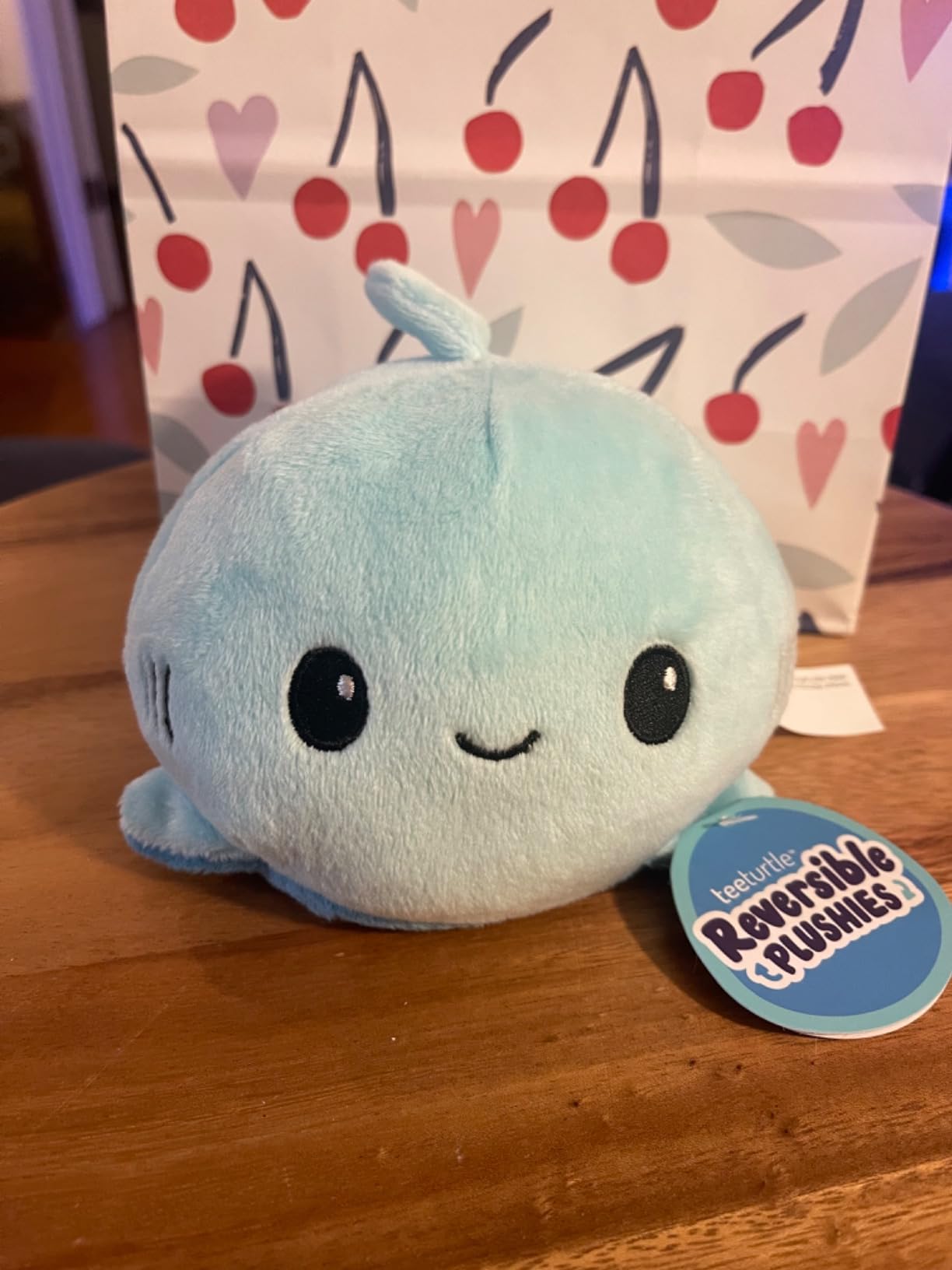 TeeTurtle - The Original Reversible Shark Plushie - Blue - Cute Sensory Fidget Stuffed Animals That Show Your Mood - Customer Photo 1