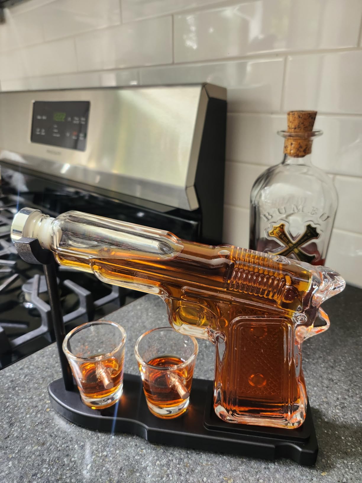Whiskey Gun Decanter Set + 2 Bullet Glasses - Christmas Birthday Pistol Gifts for Men Who Have Everything, Whiskey Gifts for Men Dad - Customer Photo 1