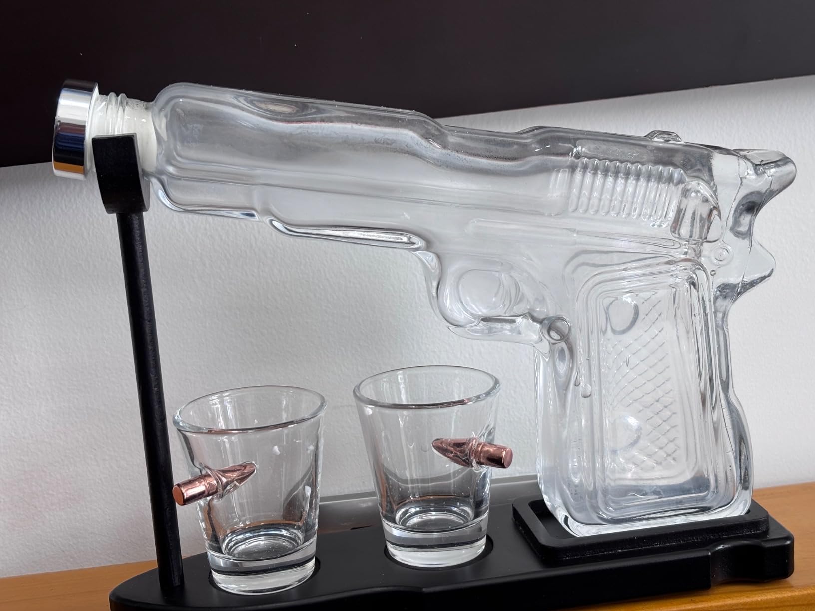 Whiskey Gun Decanter Set + 2 Bullet Glasses - Christmas Birthday Pistol Gifts for Men Who Have Everything, Whiskey Gifts for Men Dad - Customer Photo 3