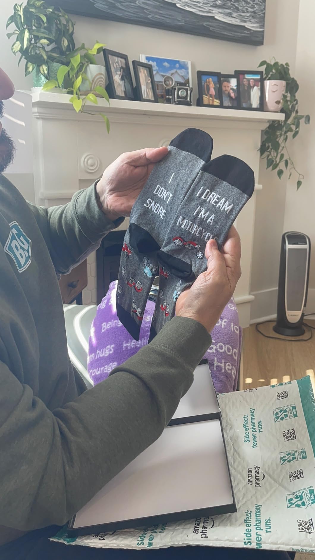 Zmart Funny Motorcycle Gifts for Men - Motorcycle Socks for Dirt Bike Riders - Customer Photo 1